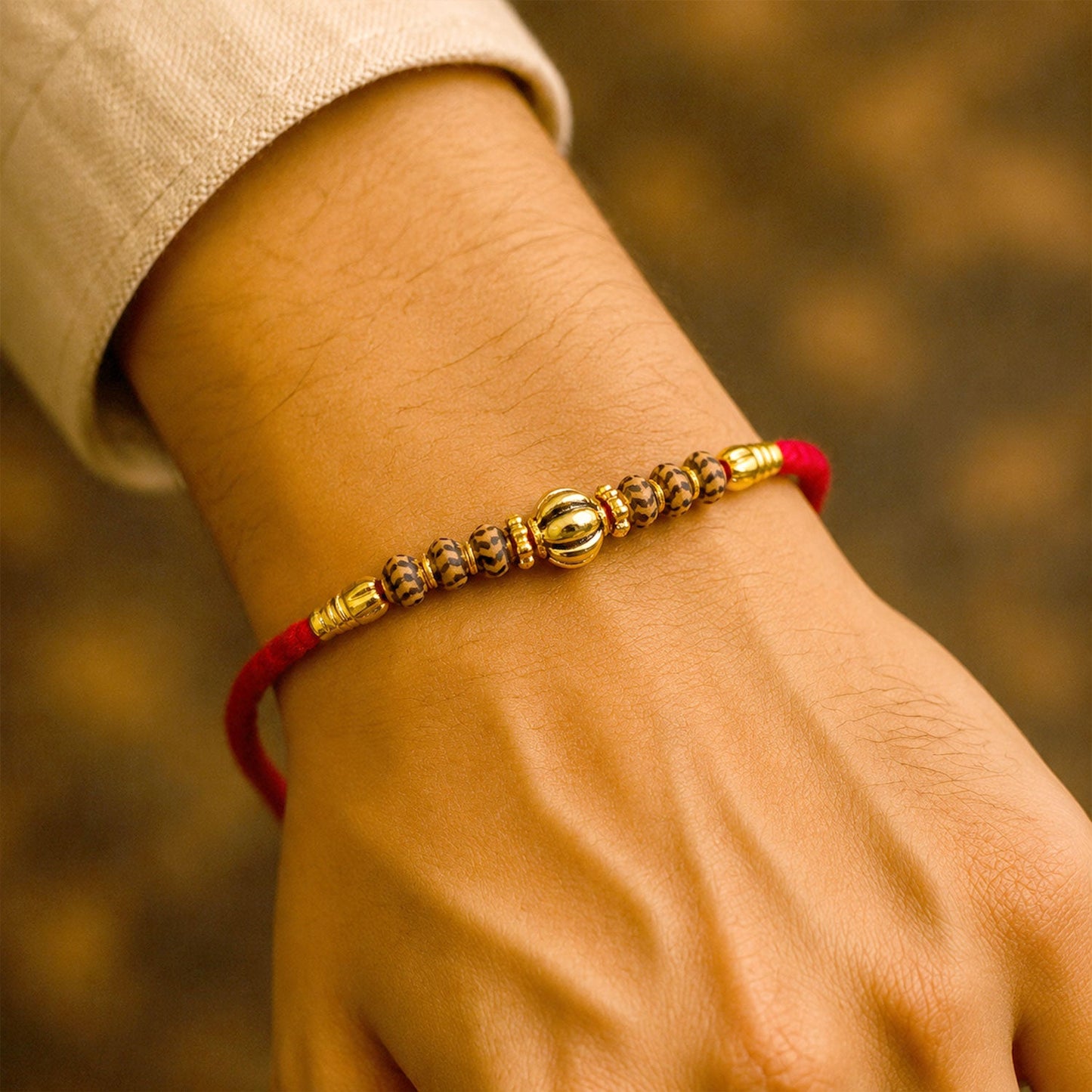 Traditional Design Beads Spiritual Designer Rakhi for Brother