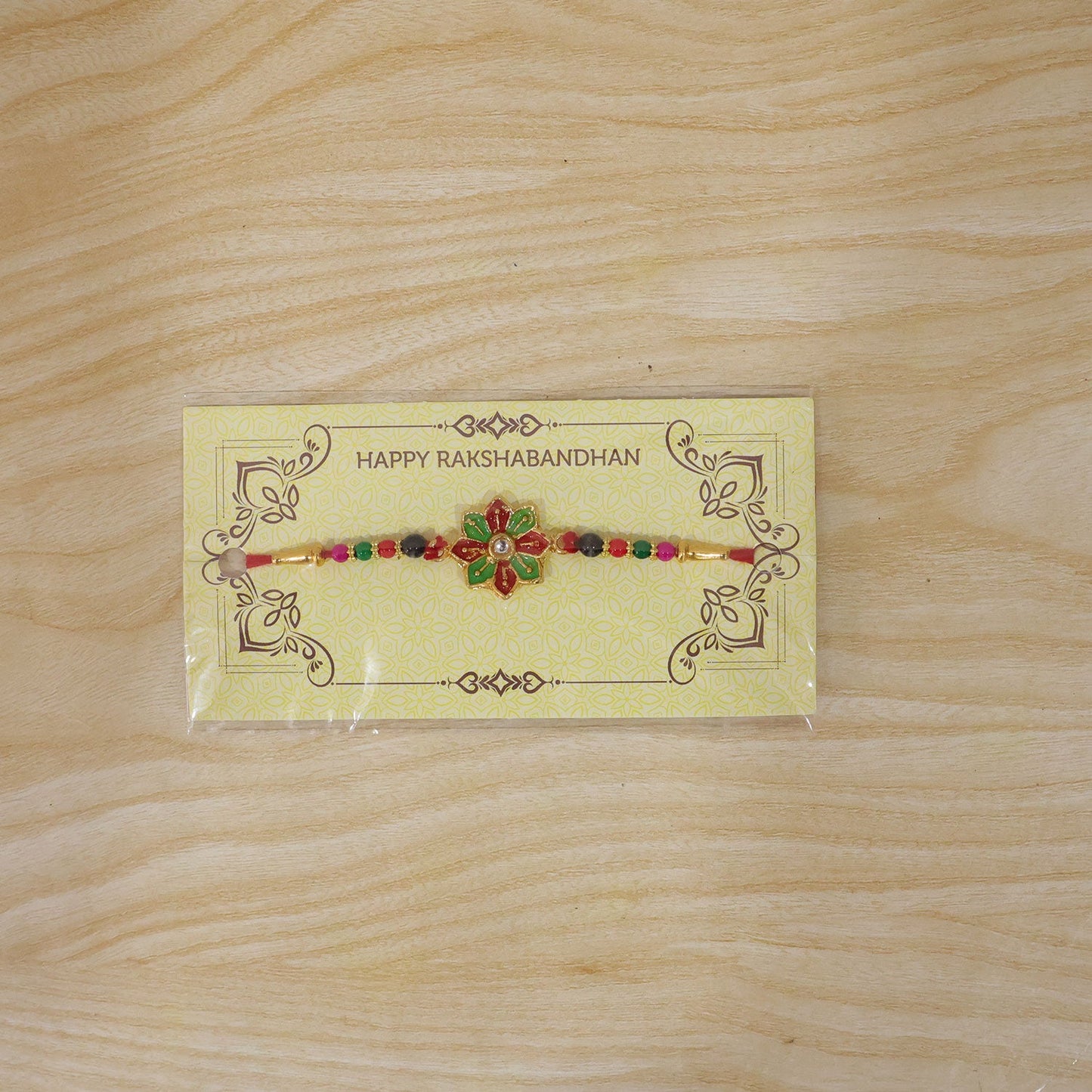Meenakari Floral Kundan Stone Studded Designer Rakhi for Brother