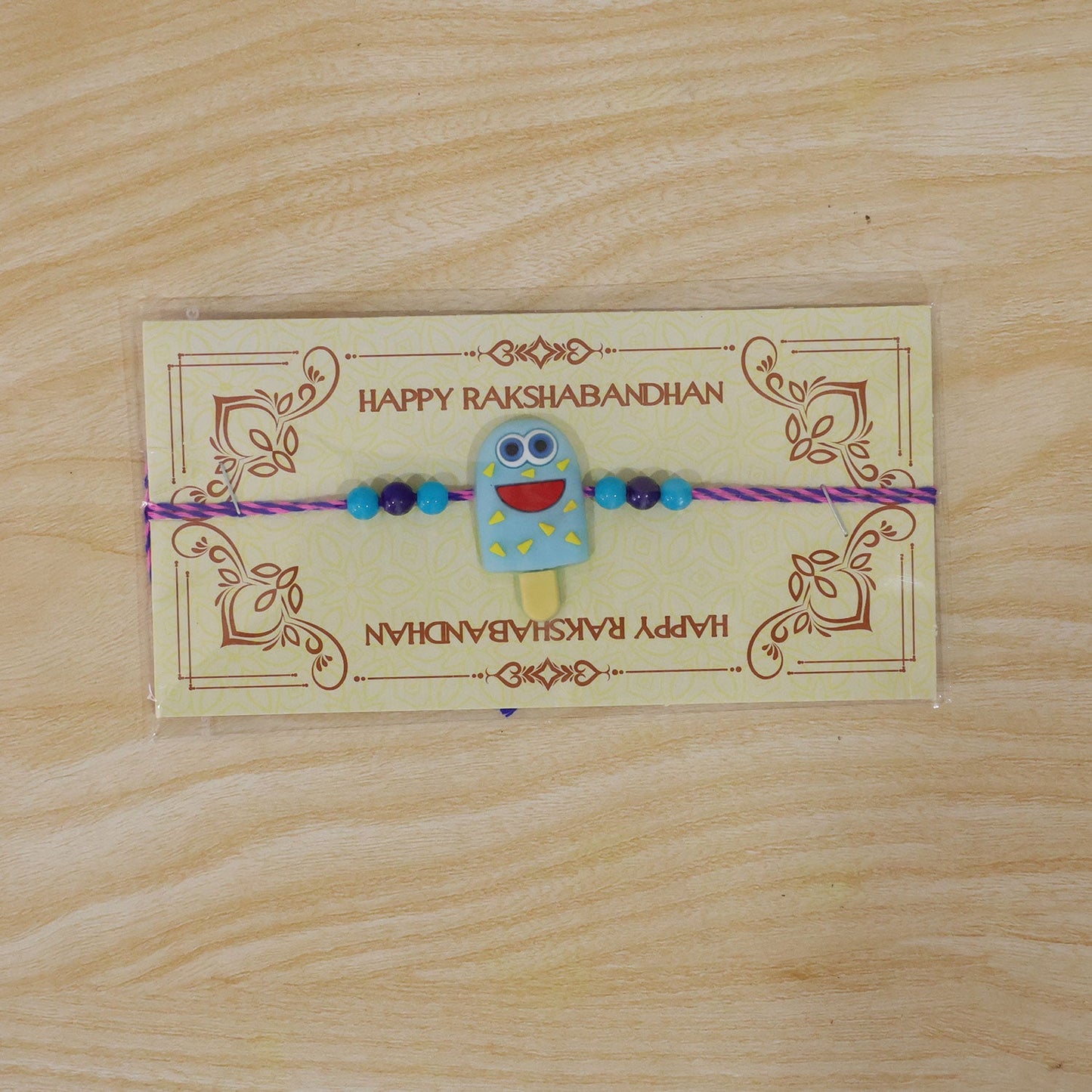 Smiling Ice Cream Cartoon Kids Designer Rakhi for Brother