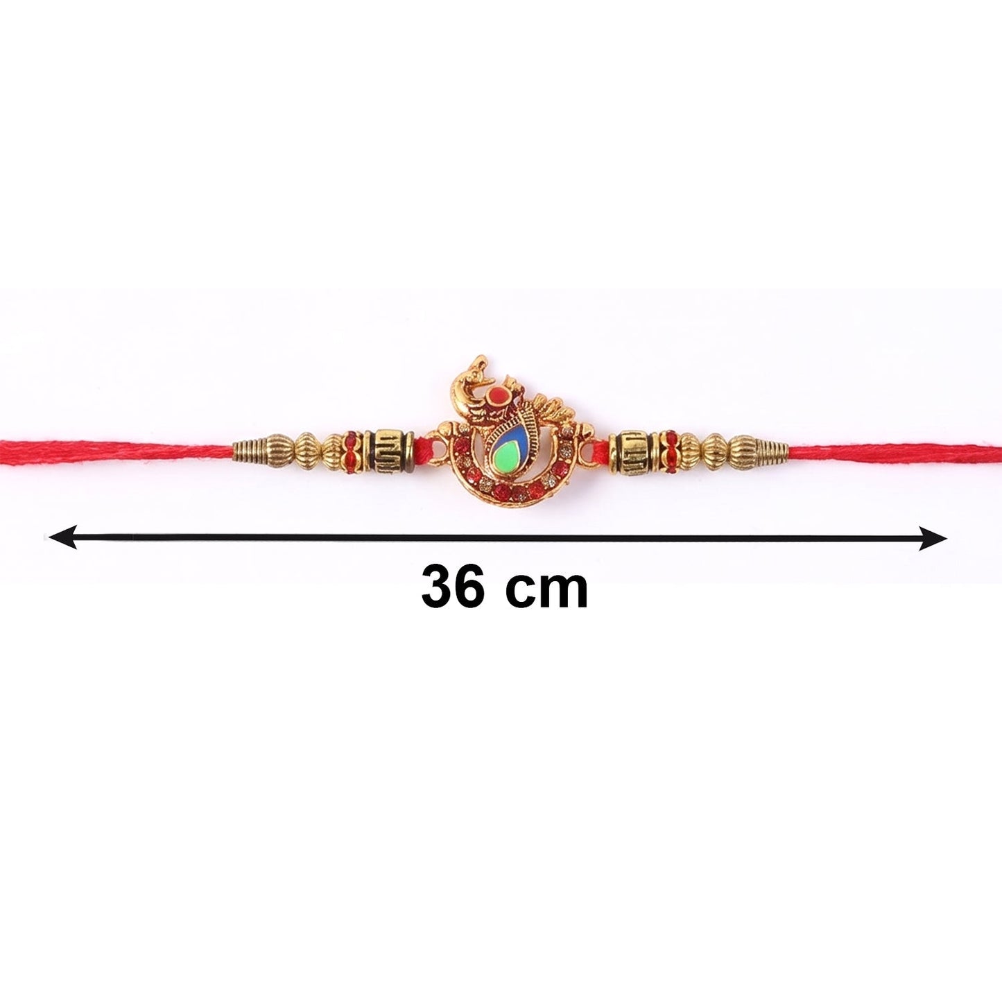 Jhumka Latkan detail on Peacock Pendant Bhabhi Rakhi