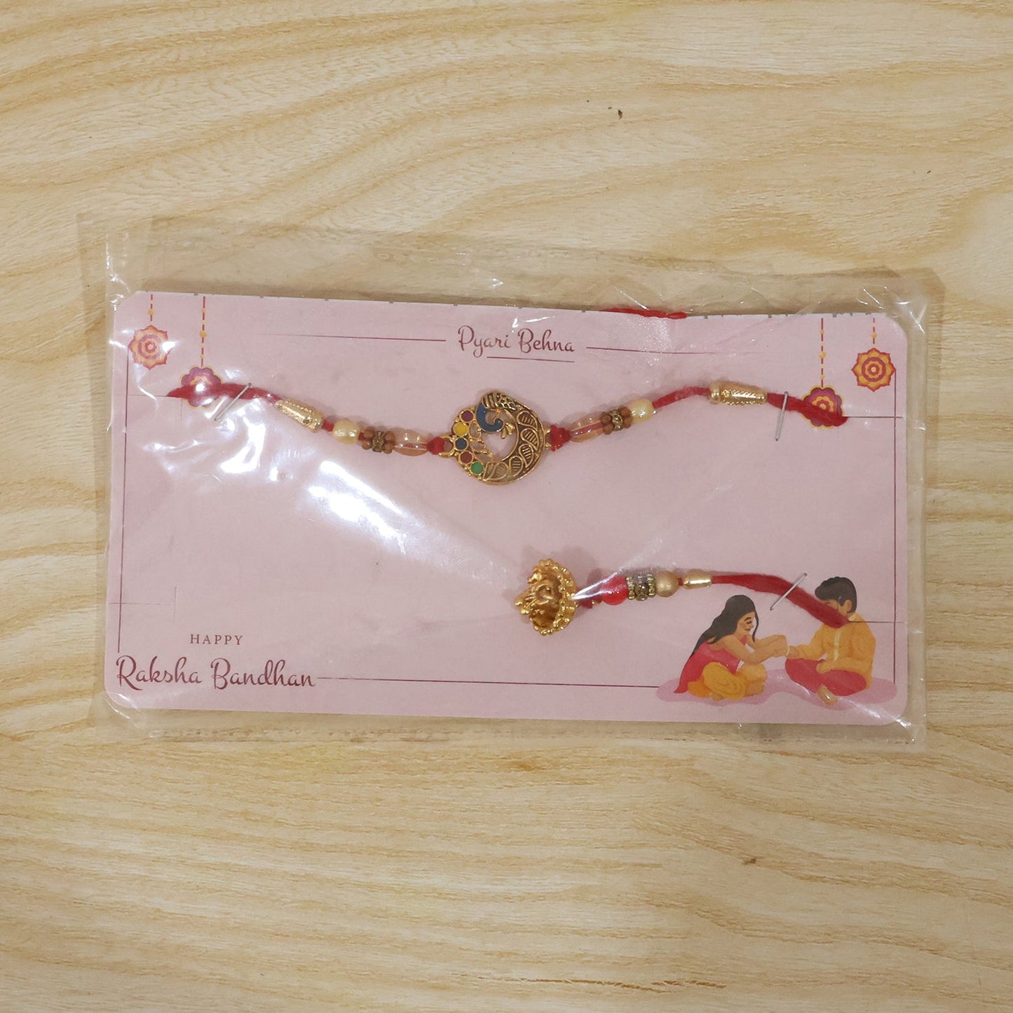 Side view of Antique Coin Bhabhi Rakhi with Royal Latkan