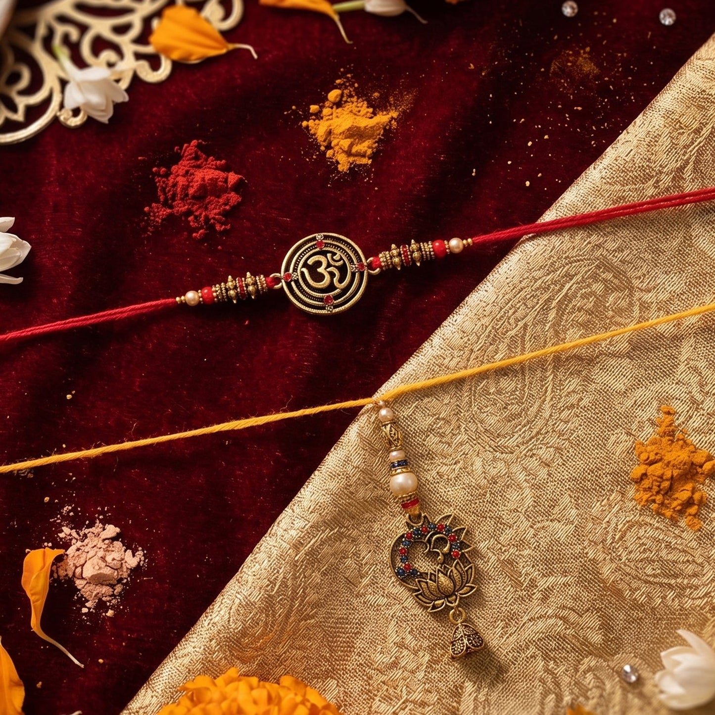 Spiral Charm Bhabhi Rakhi detailed view