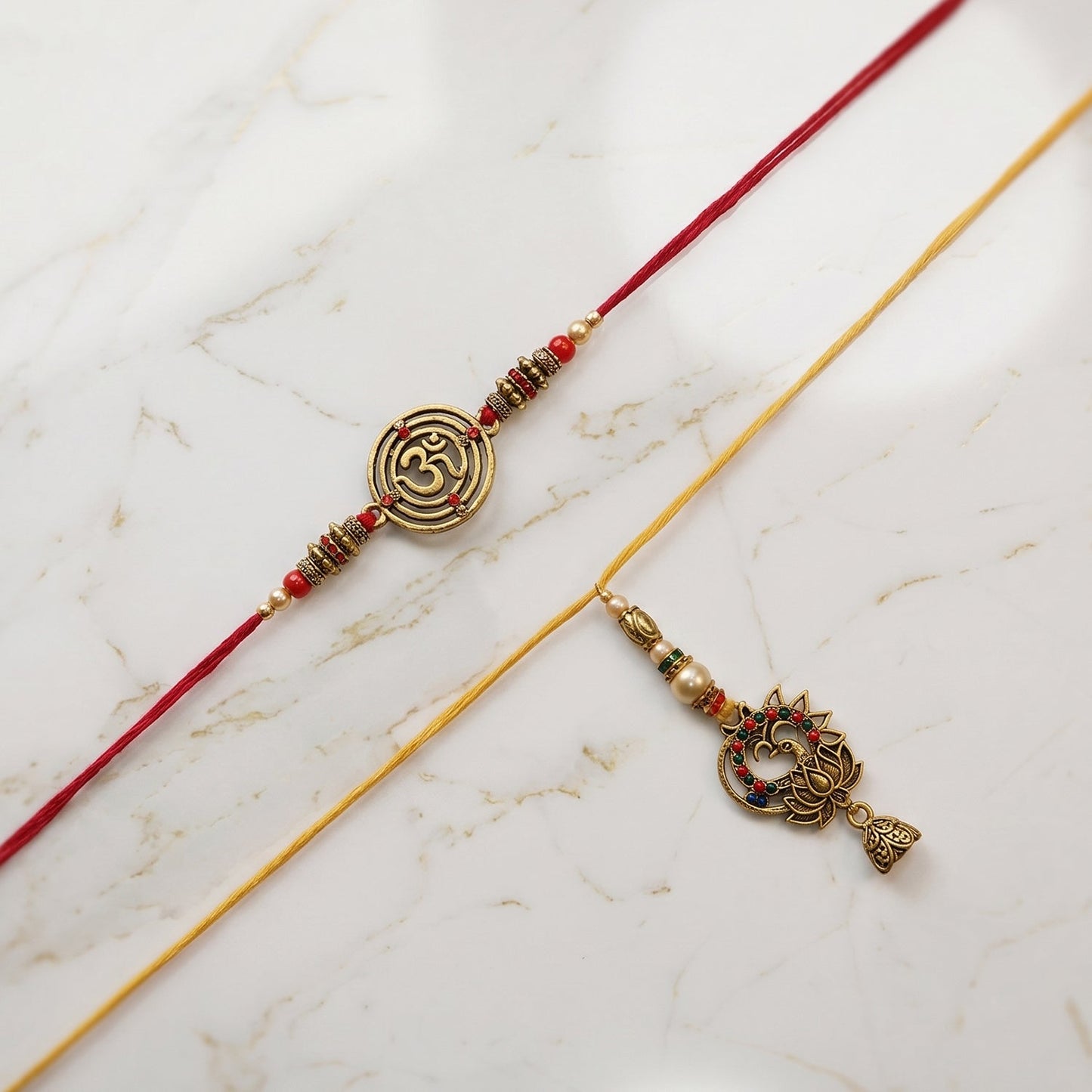 Spiral Charm Bhabhi Rakhi charm closeup