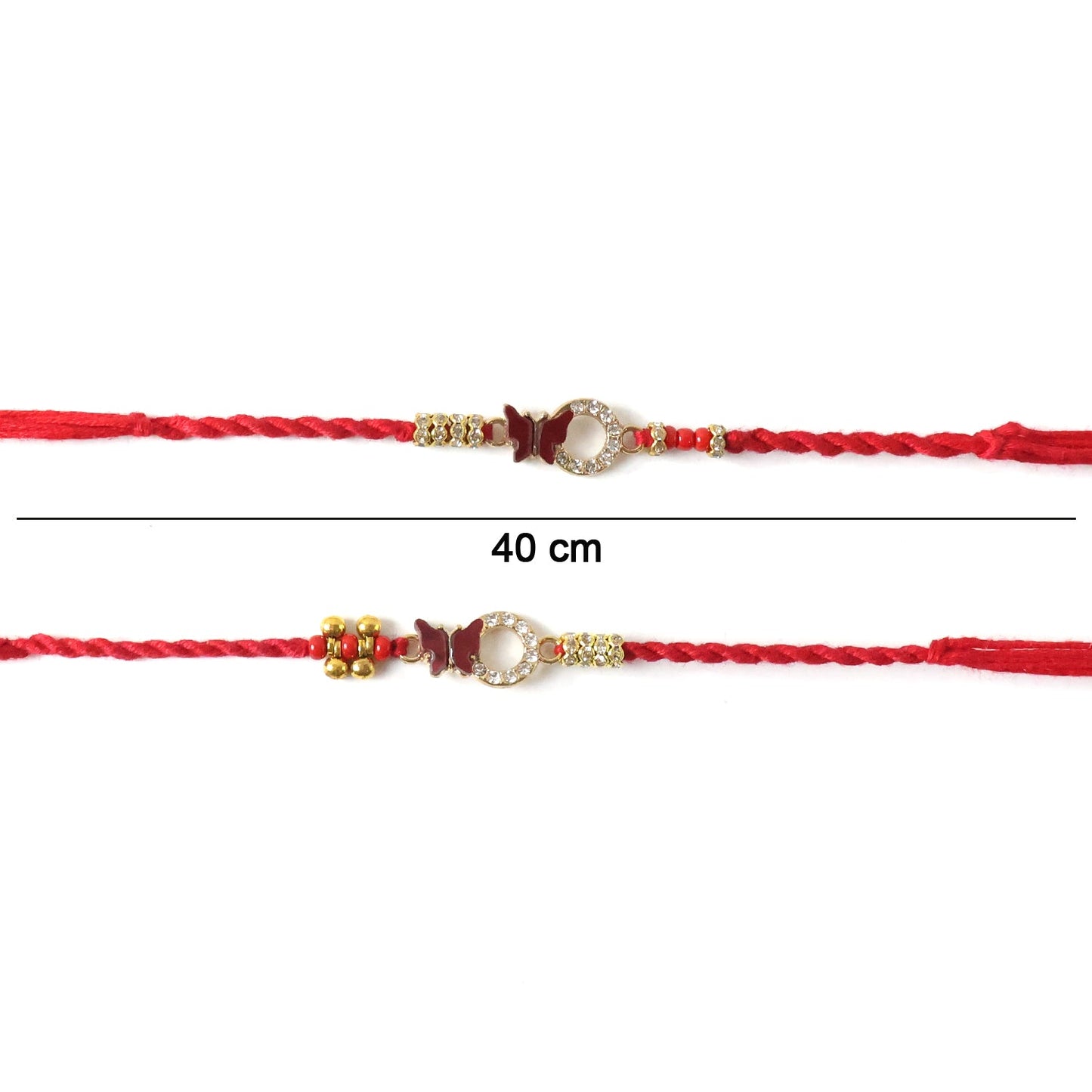Elegant Mirror Stone Bhabhi Rakhi with traditional design