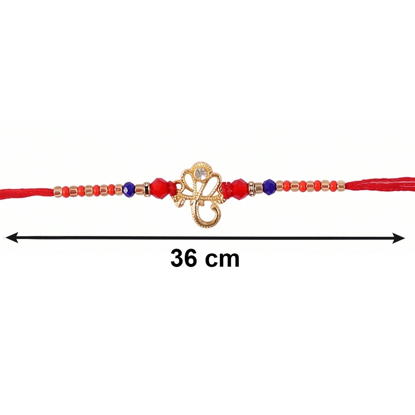 Side view of Om Charm Bhabhi Rakhi showing charm detail