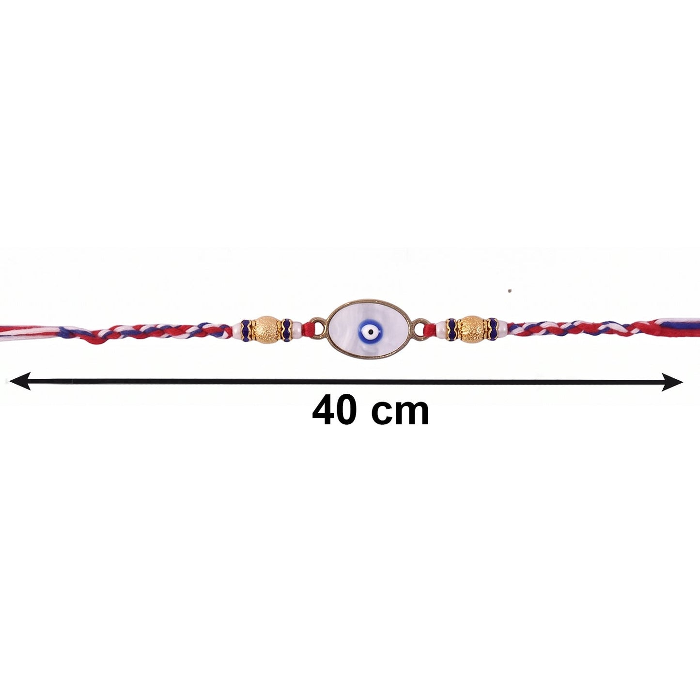 Evil Eye Bhabhi Rakhi thread and latkan detail