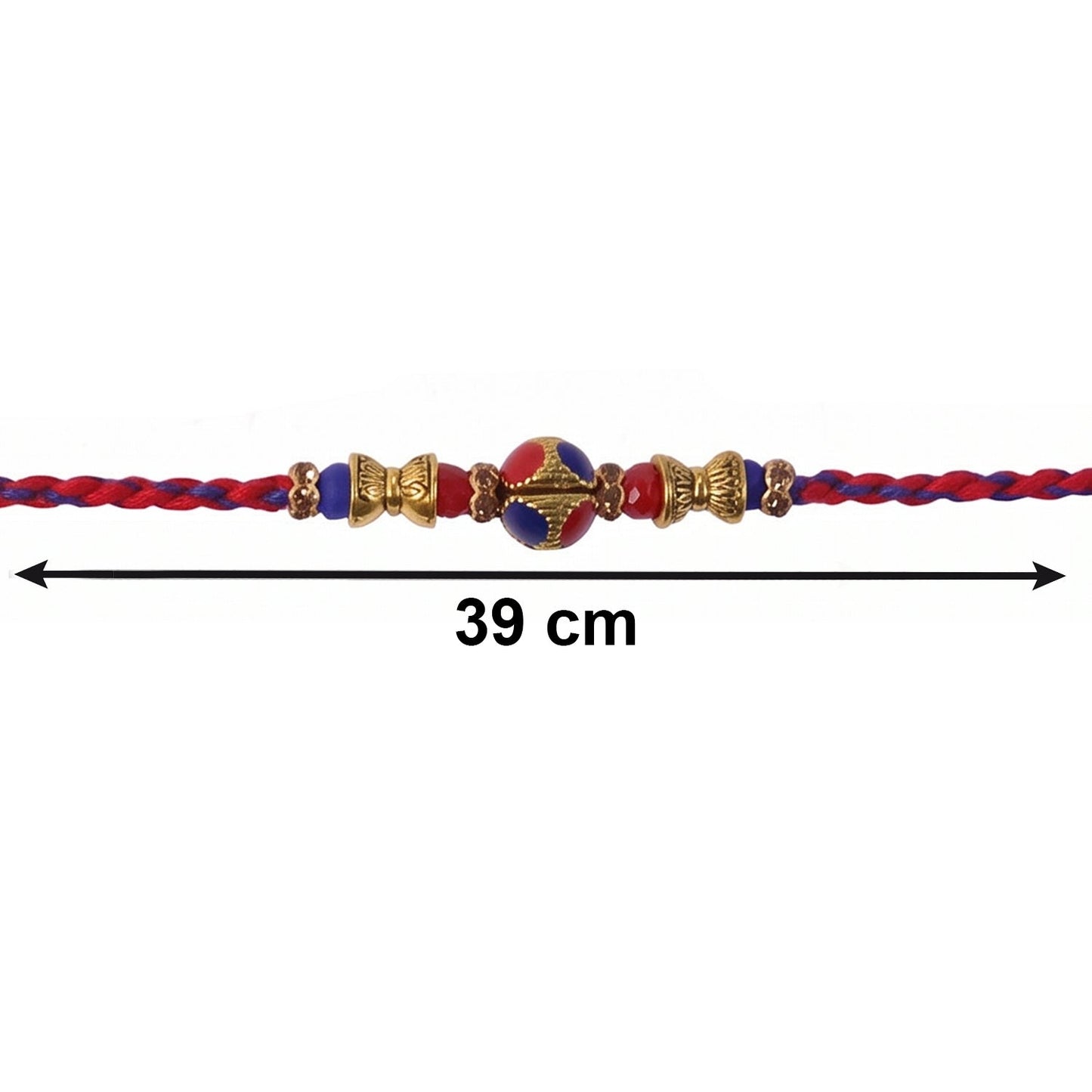 Top view showing Rakhi beads and latkan design