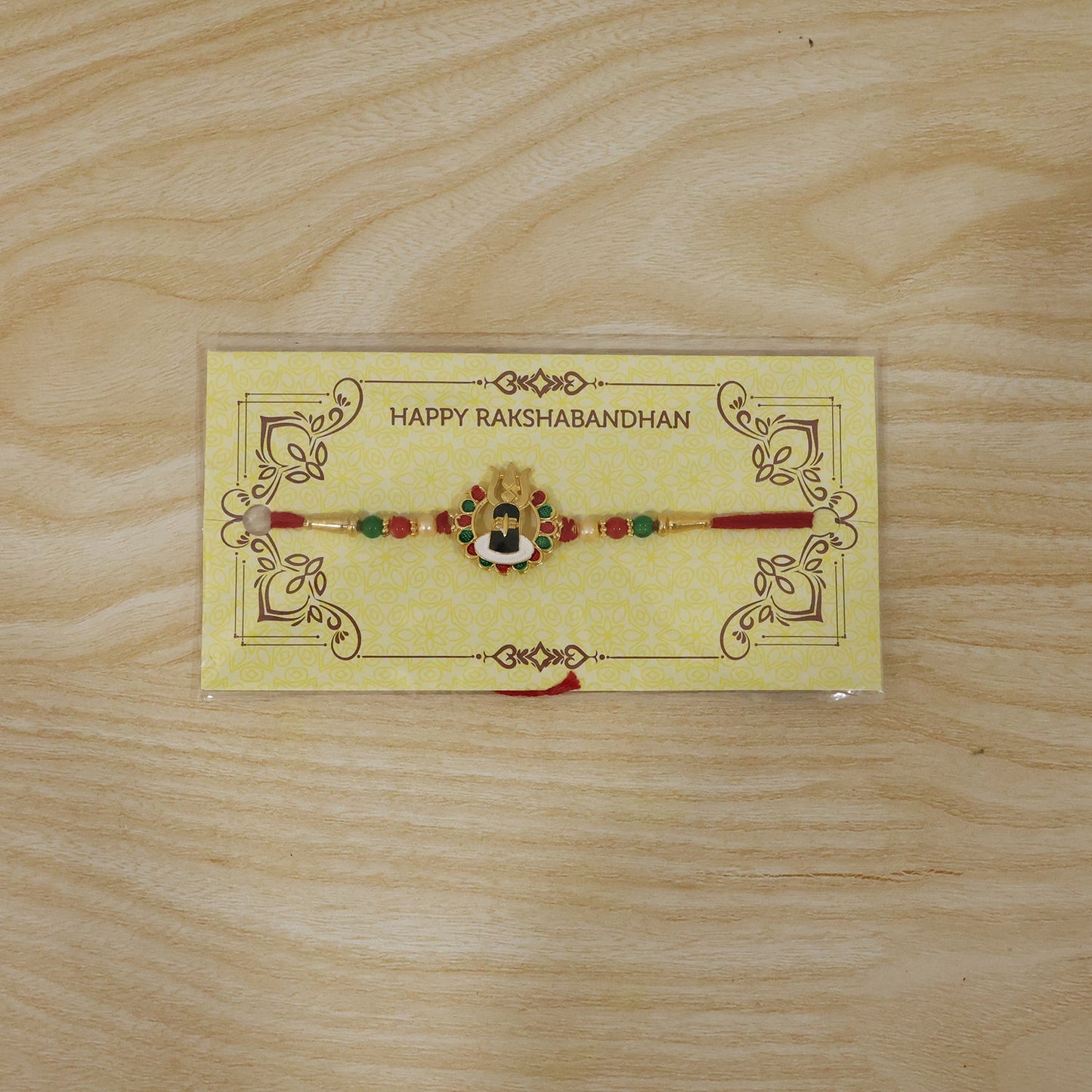 Shivling Design Rakhi with Colorful Beads (1 Pc)