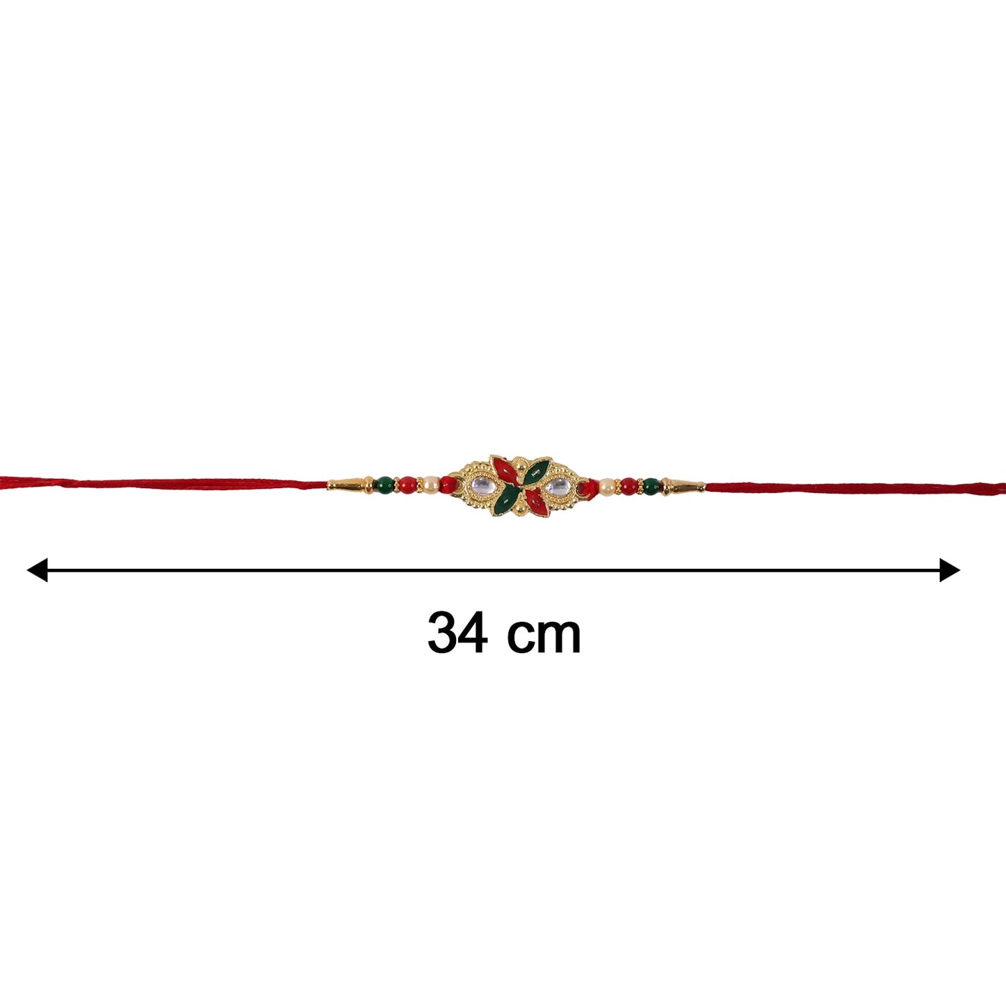 Colorful beaded Rakhi on display