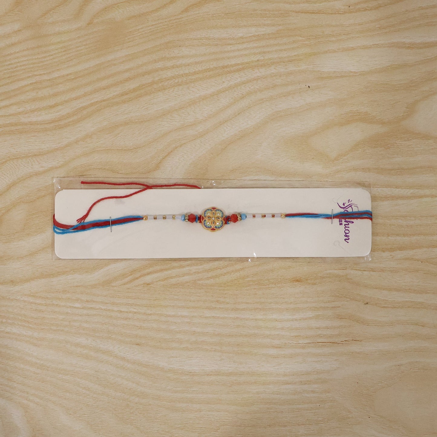 Multicolor Floral Design Rakhi with Beads (1 Pc)