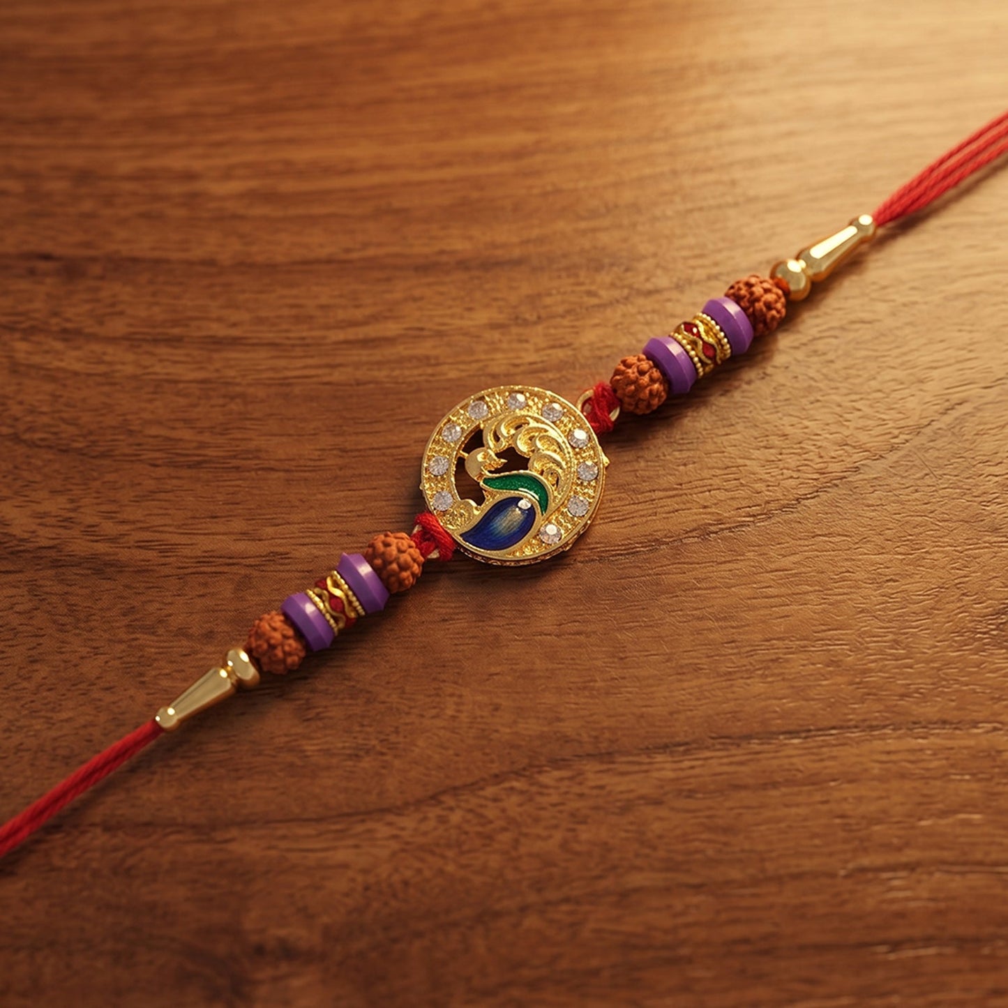 Peacock Design Rakhi with soft thread