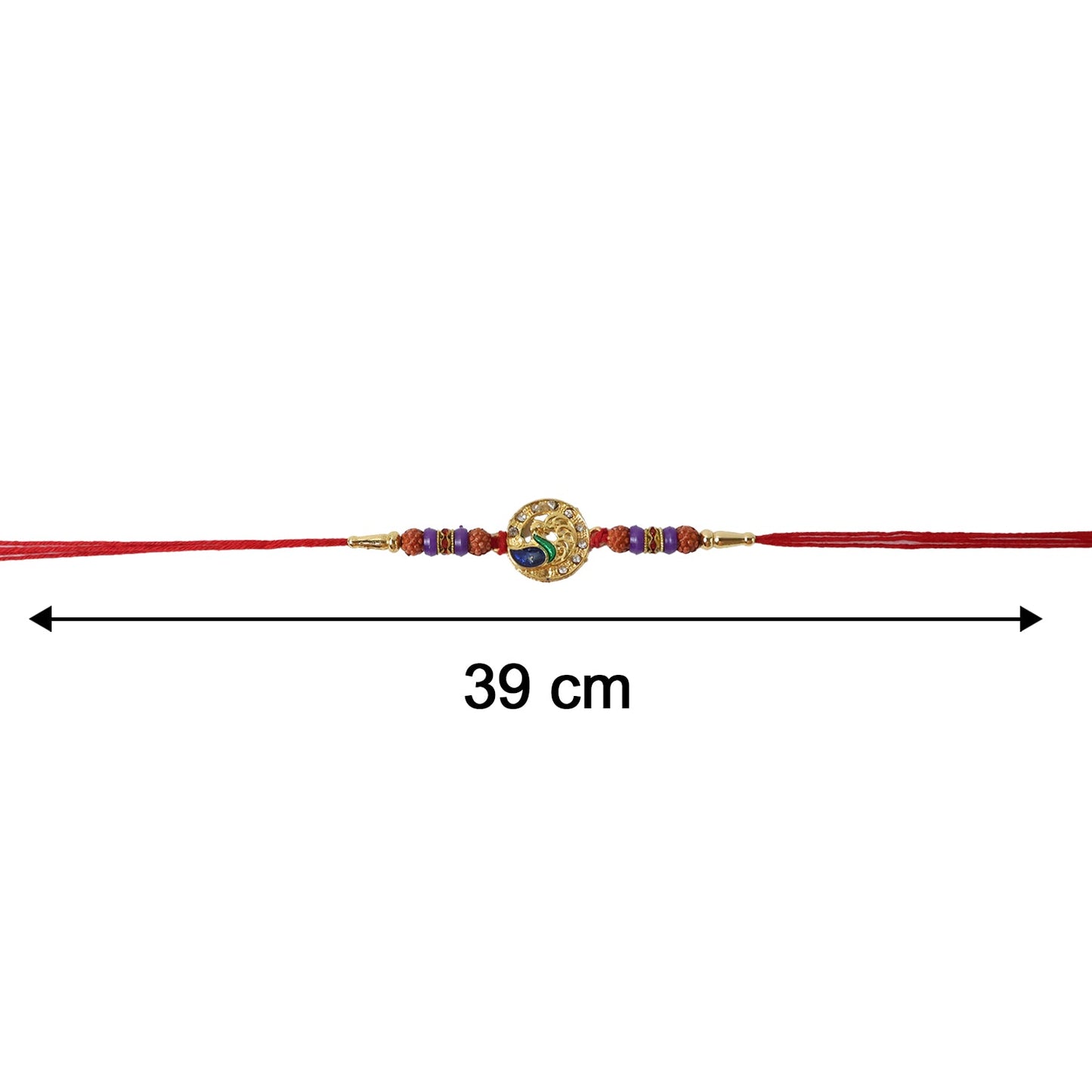 Side view of Peacock Design Rakhi for Raksha Bandhan