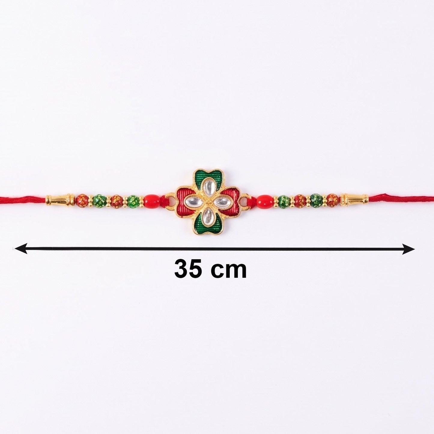 Elegant Rakhi centerpiece with colorful bead design