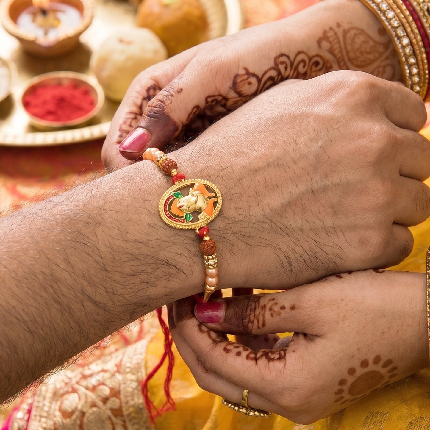 Rakhi soft thread and decorative details