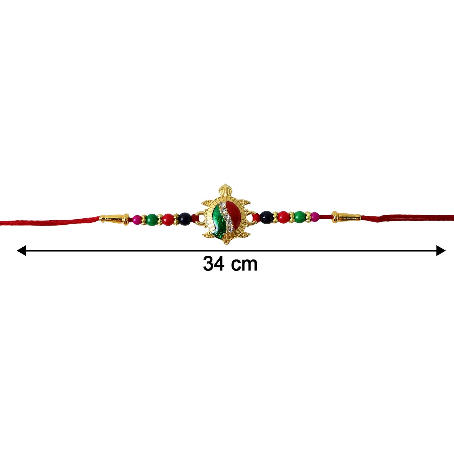 Turtle Designer Rakhi with Stone Work and Red Thread (1 Pc)
