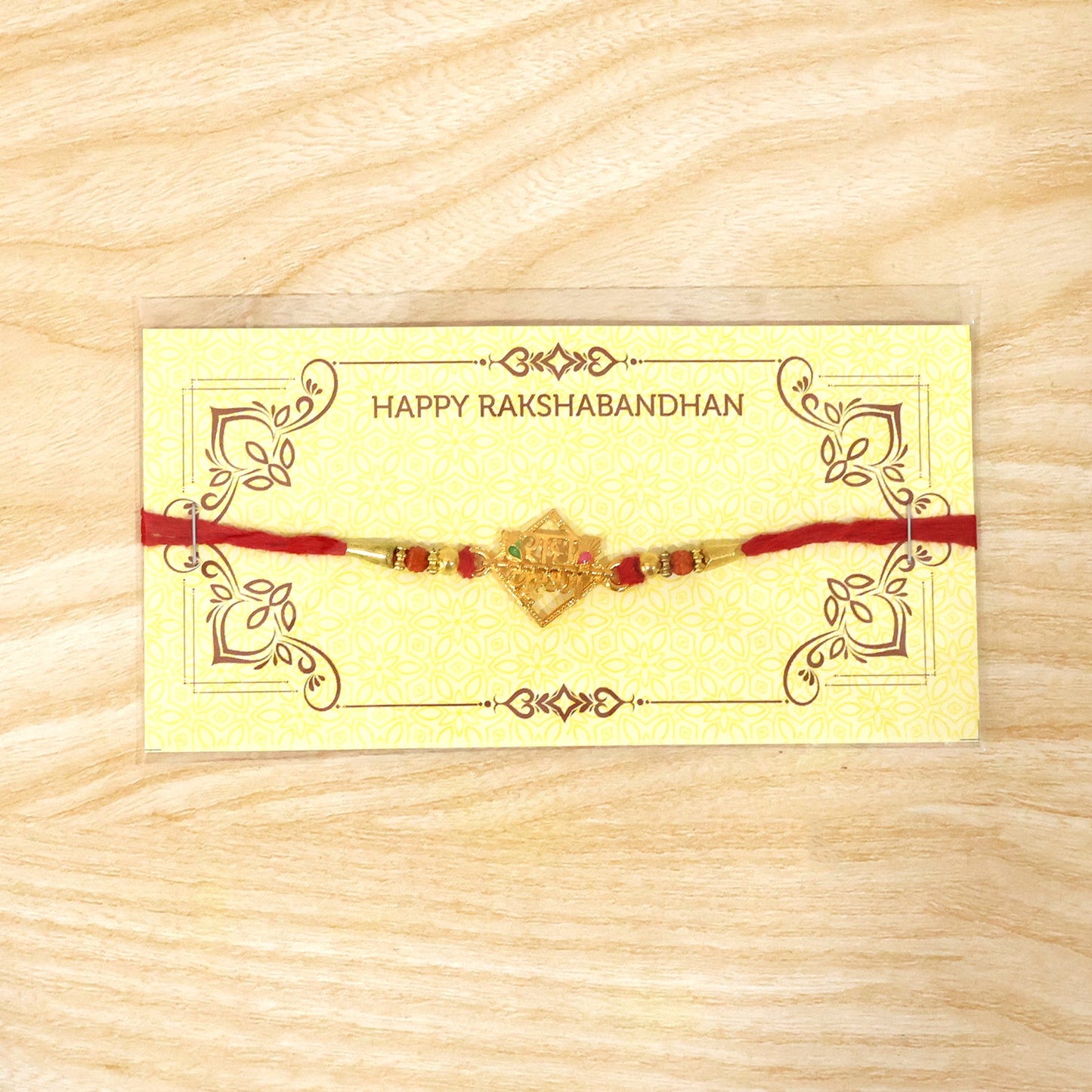 Radhe Krishna Designer Rakhi with Red Thread (1 Pc)