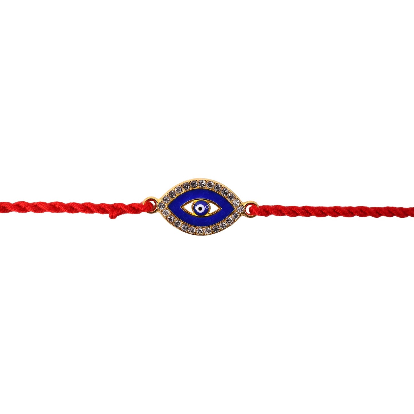 Blue Evil Eye Fancy Dori Rakhi packaging