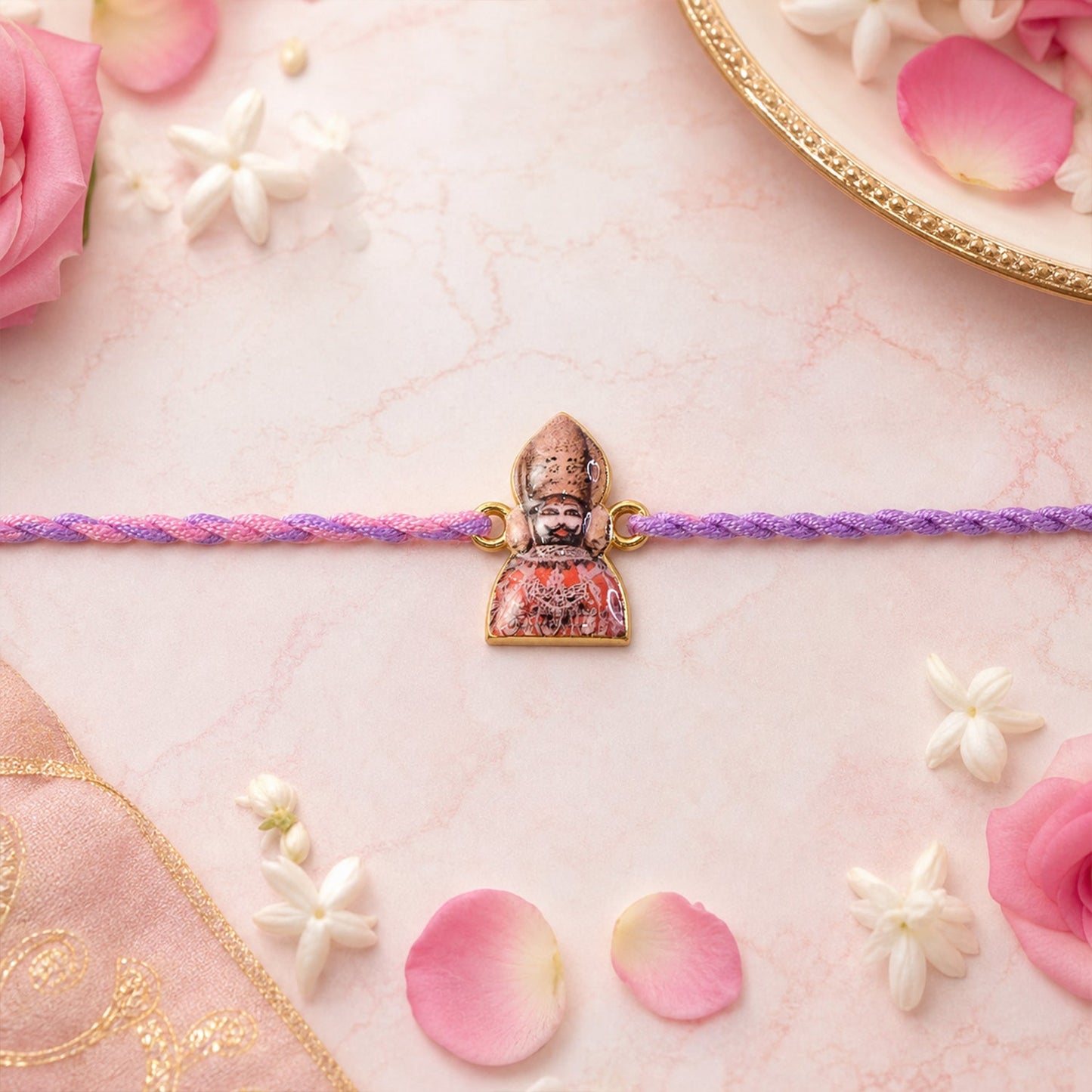 Religious Fancy Dori Rakhi tied with decorative thread