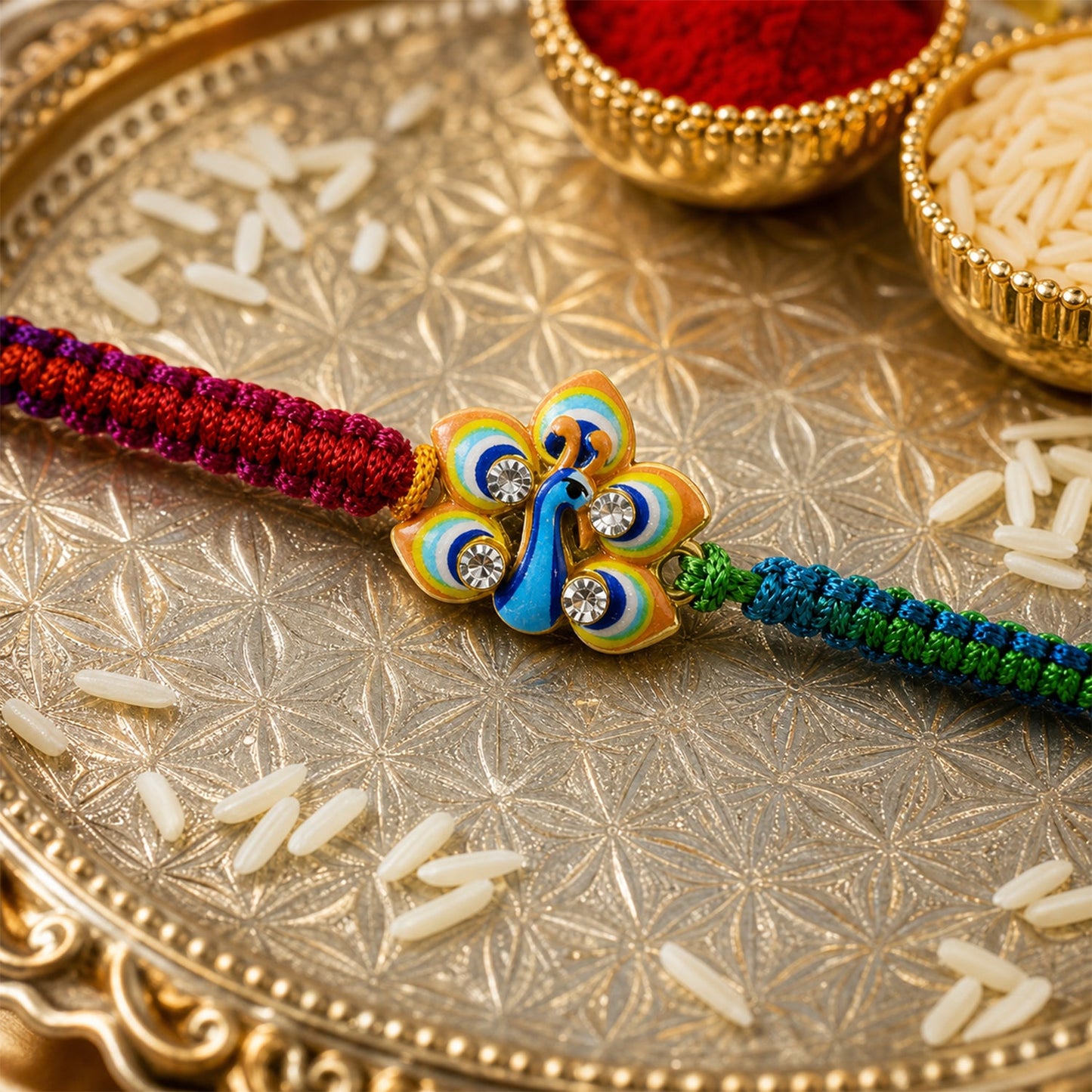 Peacock Design Fancy Dori Rakhi for Brother (1 Pc)
