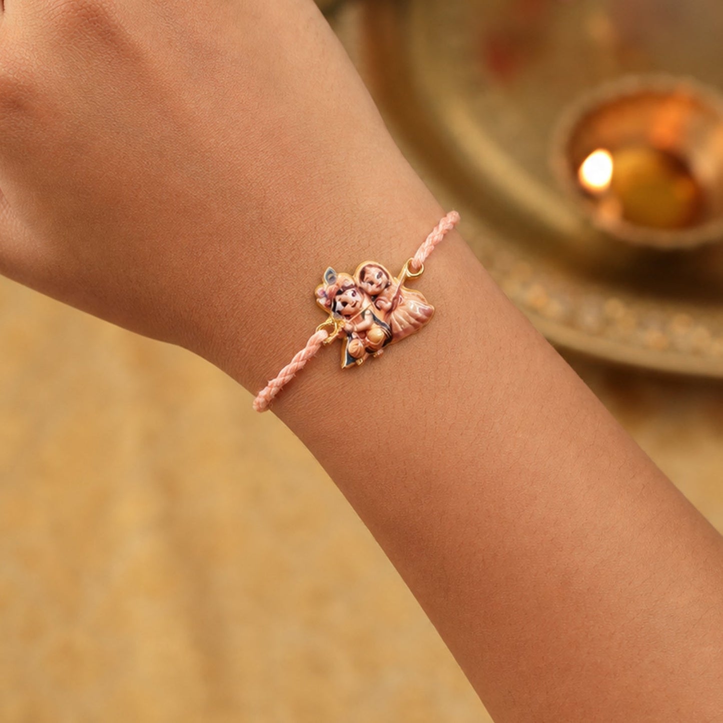 Radha Krishna Cute Fancy Dori Rakhi for Brother (1 Pc)