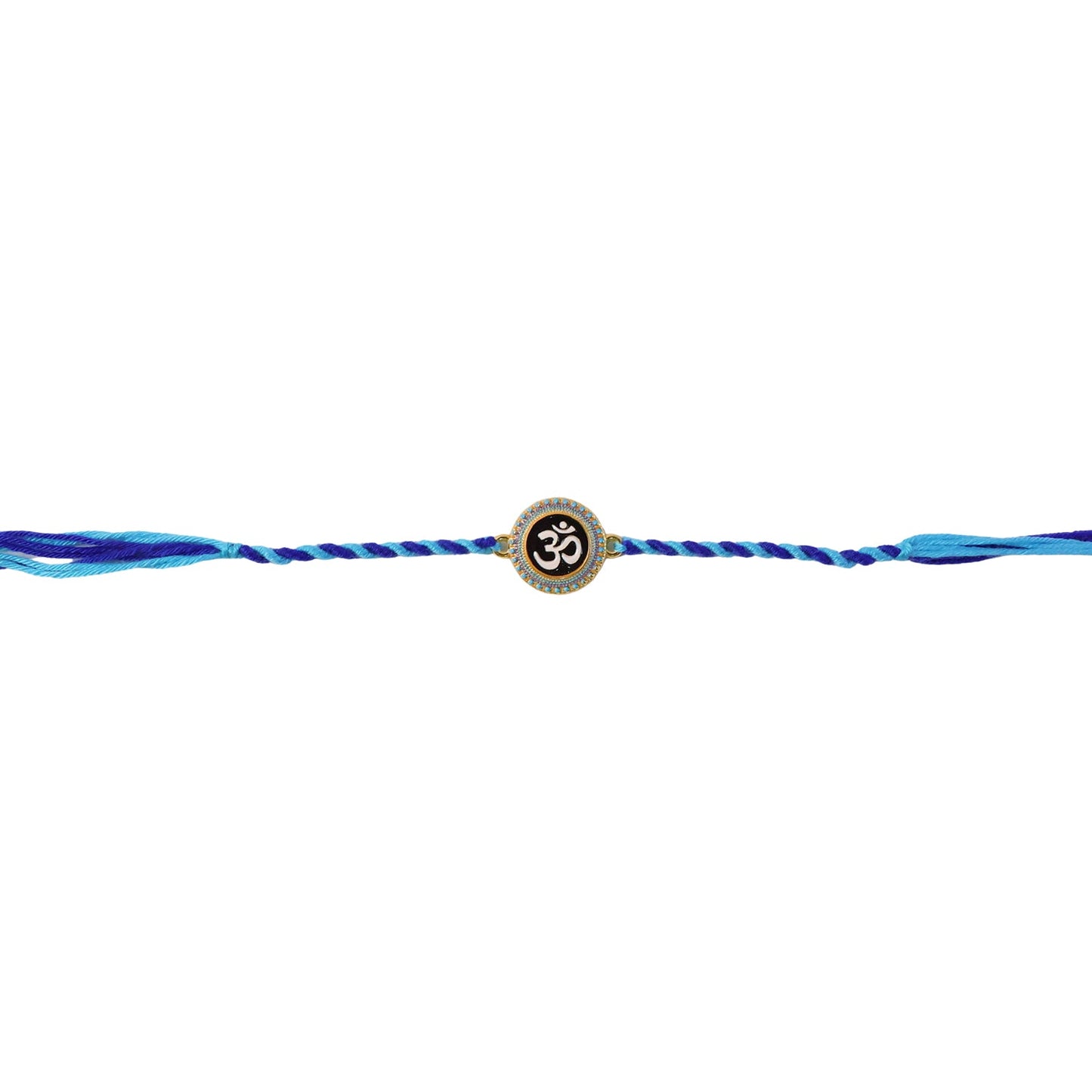 Blue Om Symbol Fancy Dori Rakhi for Brother (1 Pc)