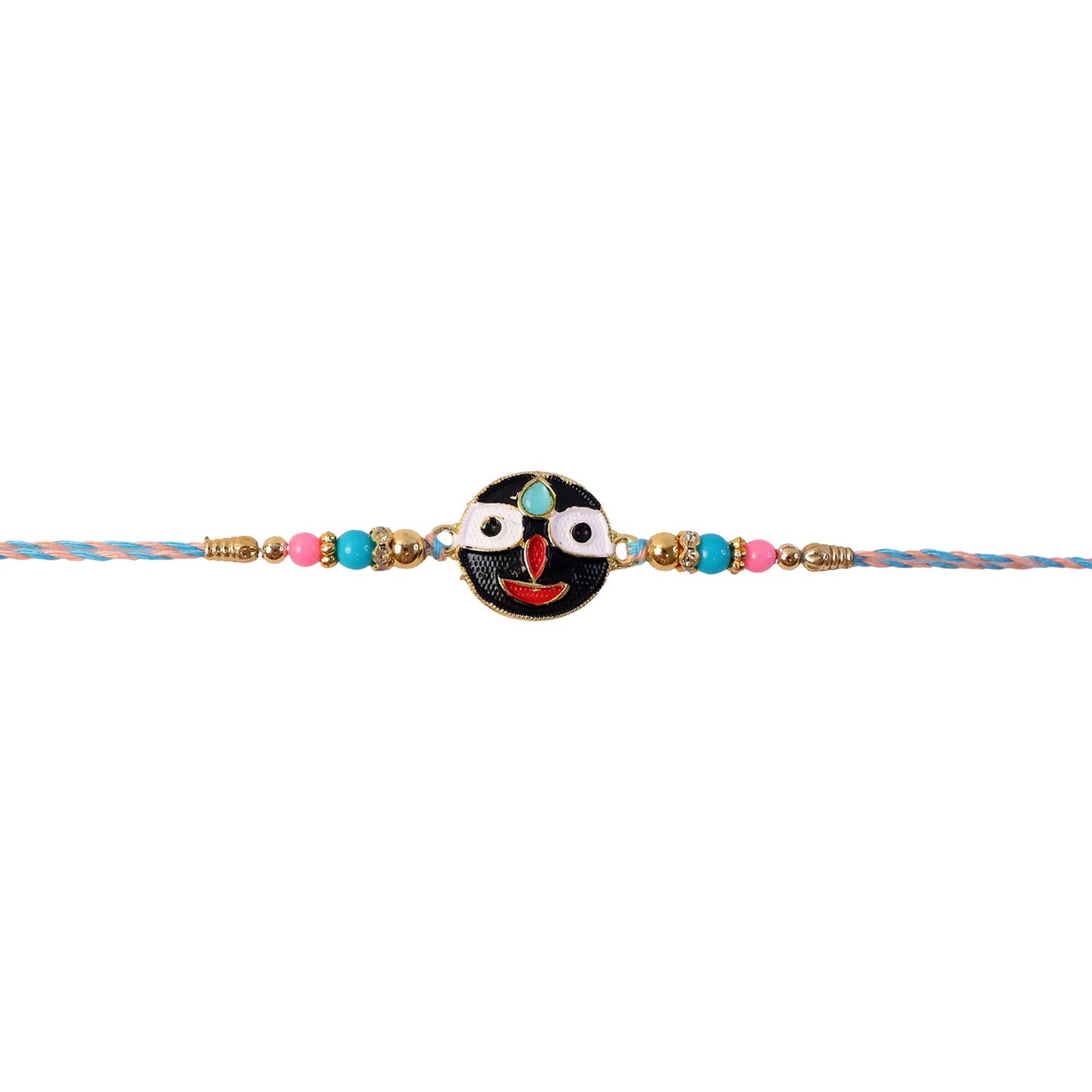 Beautiful deity face rakhi with beads ready for Raksha Bandhan