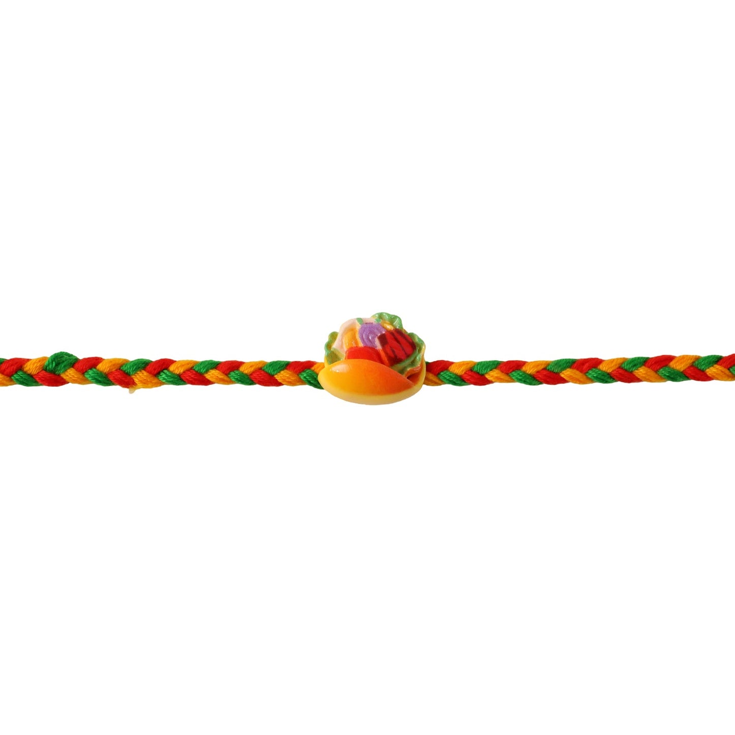Elegant finishing of colorful fruit fancy dori rakhi