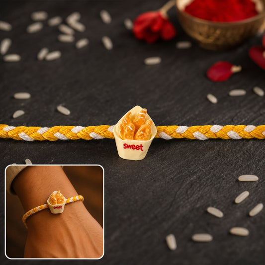 Sweet Fries Cup Fancy Dori Rakhi for Brother (1 Pc)