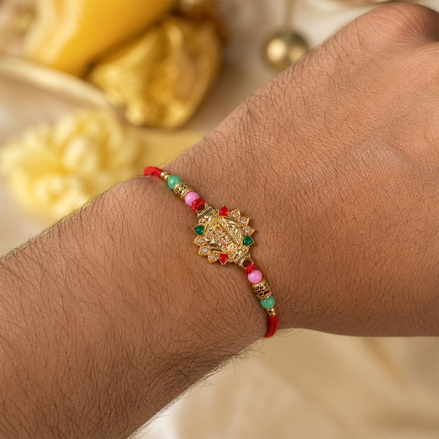 Veera Charm With Beads Rakhi for Brother (1 Pc)