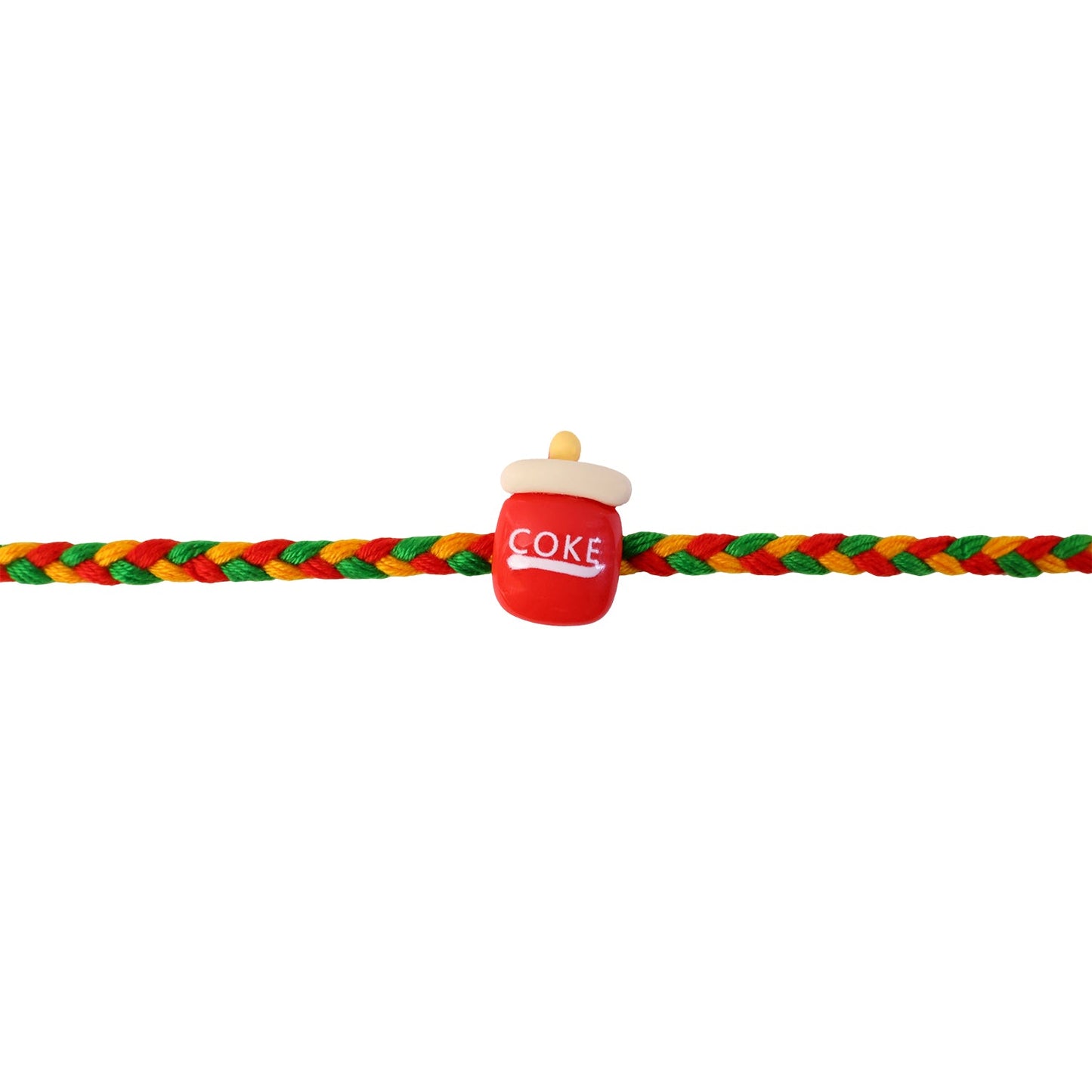 Cute Coke Bottle Charm Braided Thread Kids Rakhi for Brother (1 Pc)