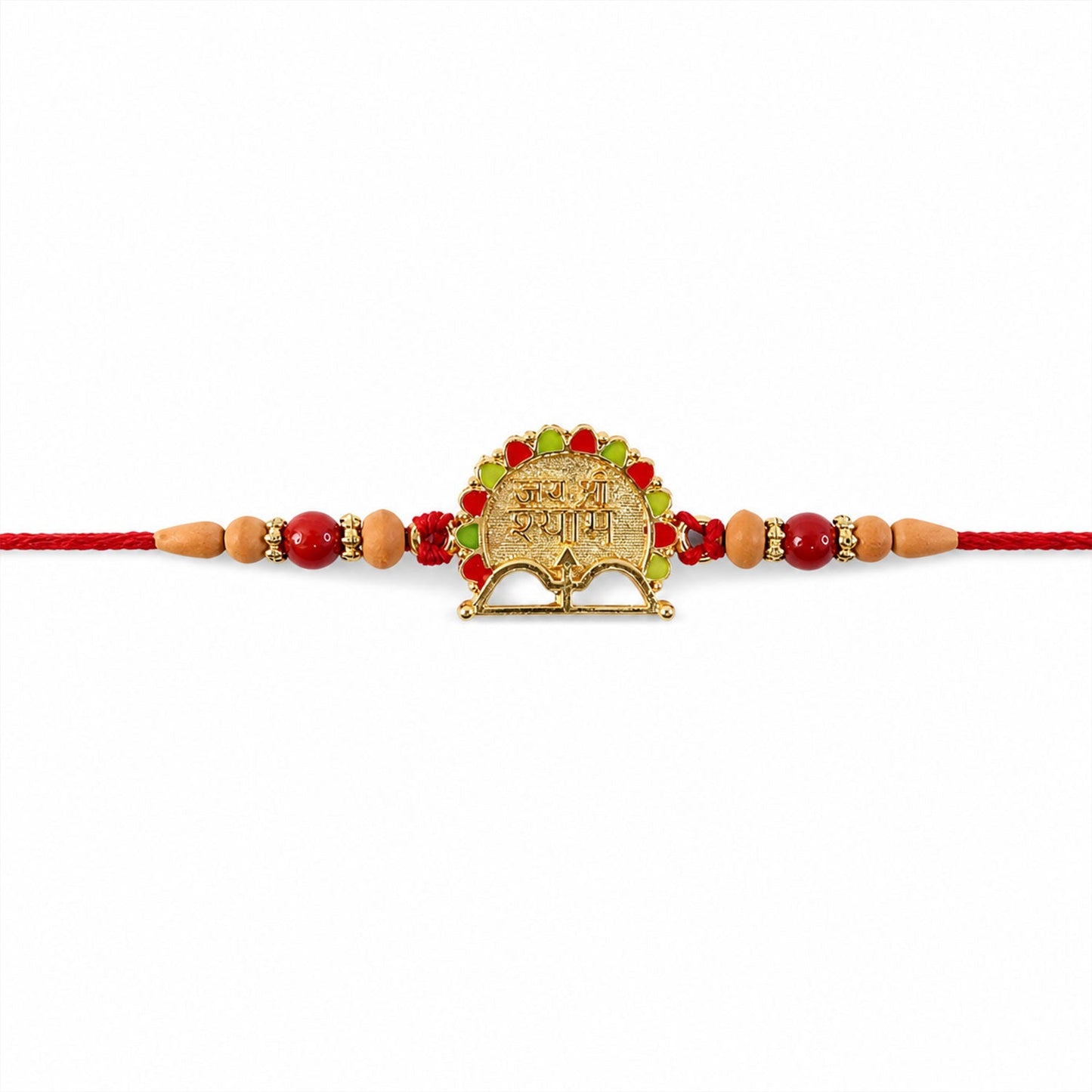 Elegant Jai Shree Shyam rakhi with festive beads