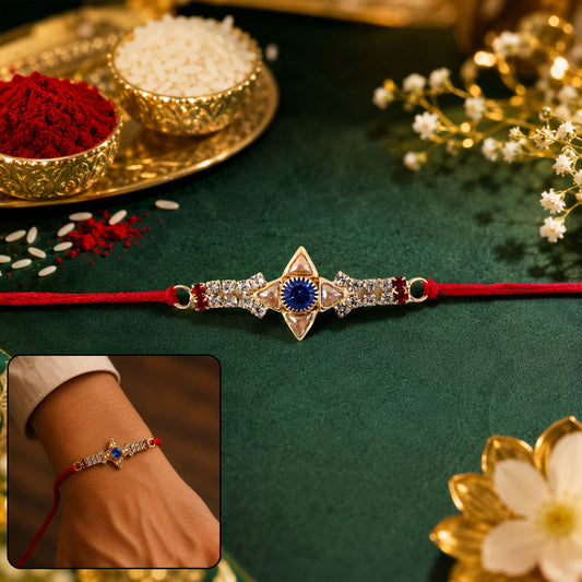 Crystal Star Stone Rakhi front view