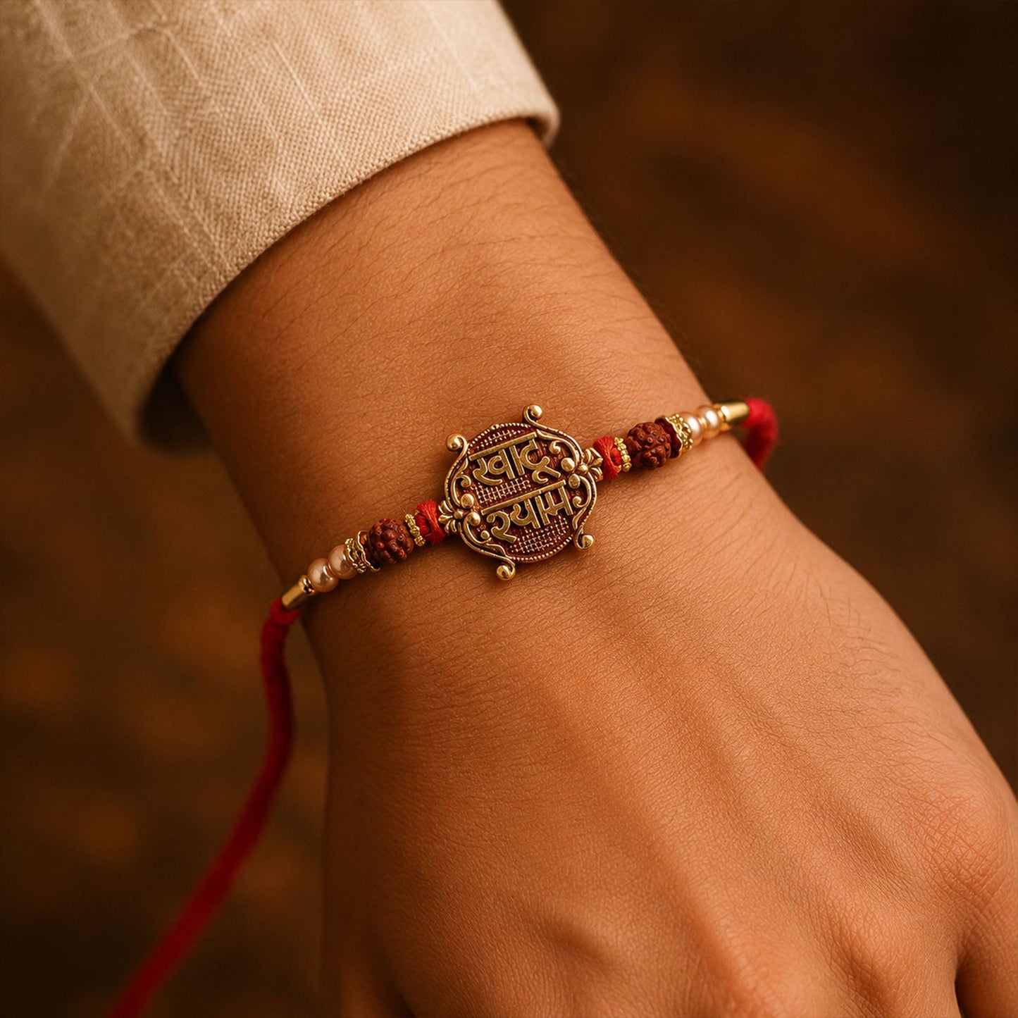 Khatu Shyam Rakhi with Rudraksha beads festive packaging