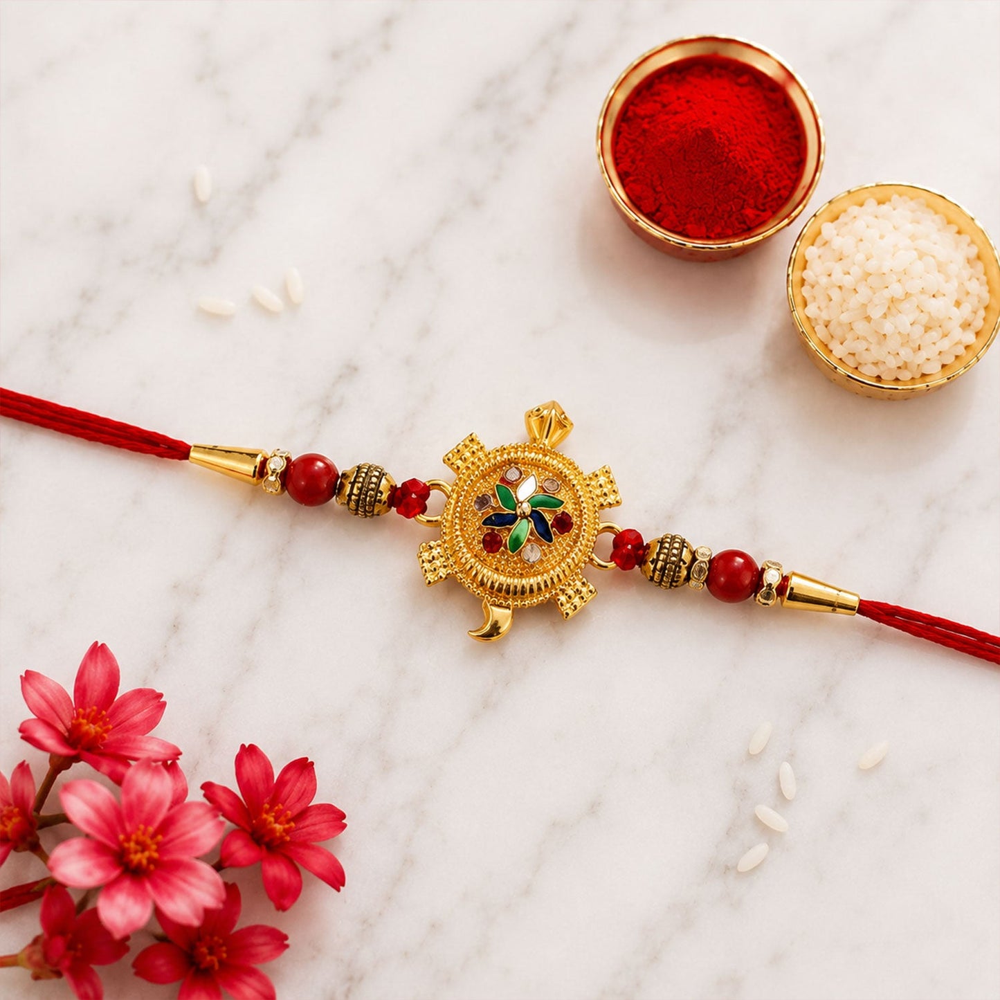 Auspicious Golden Tortoise (Kachua) Rakhi