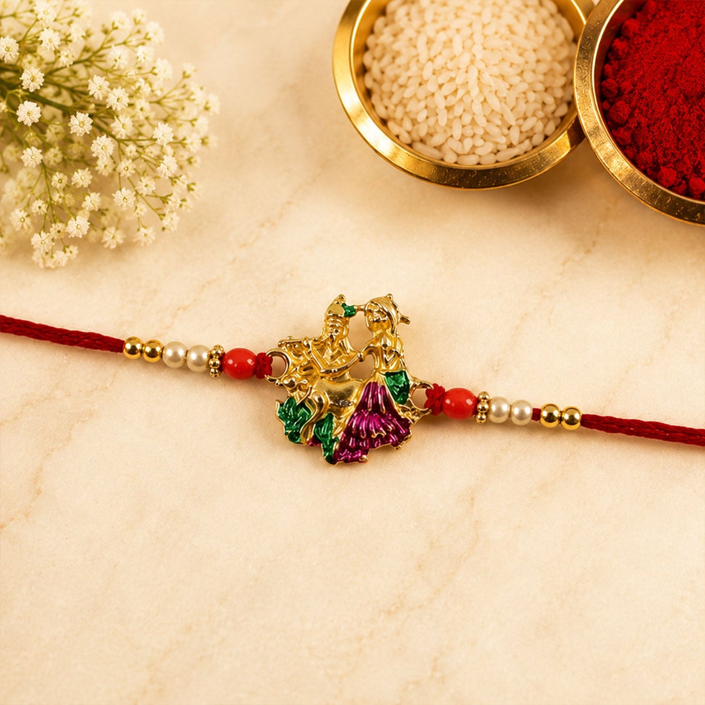 Colourful Meenakari Radhe & krishna Rakhi