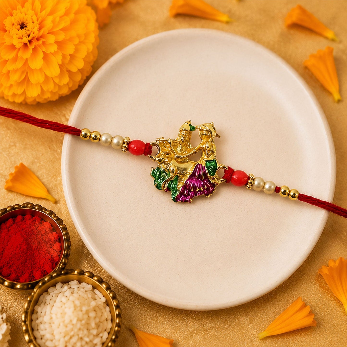 Colourful Meenakari Radhe & krishna Rakhi