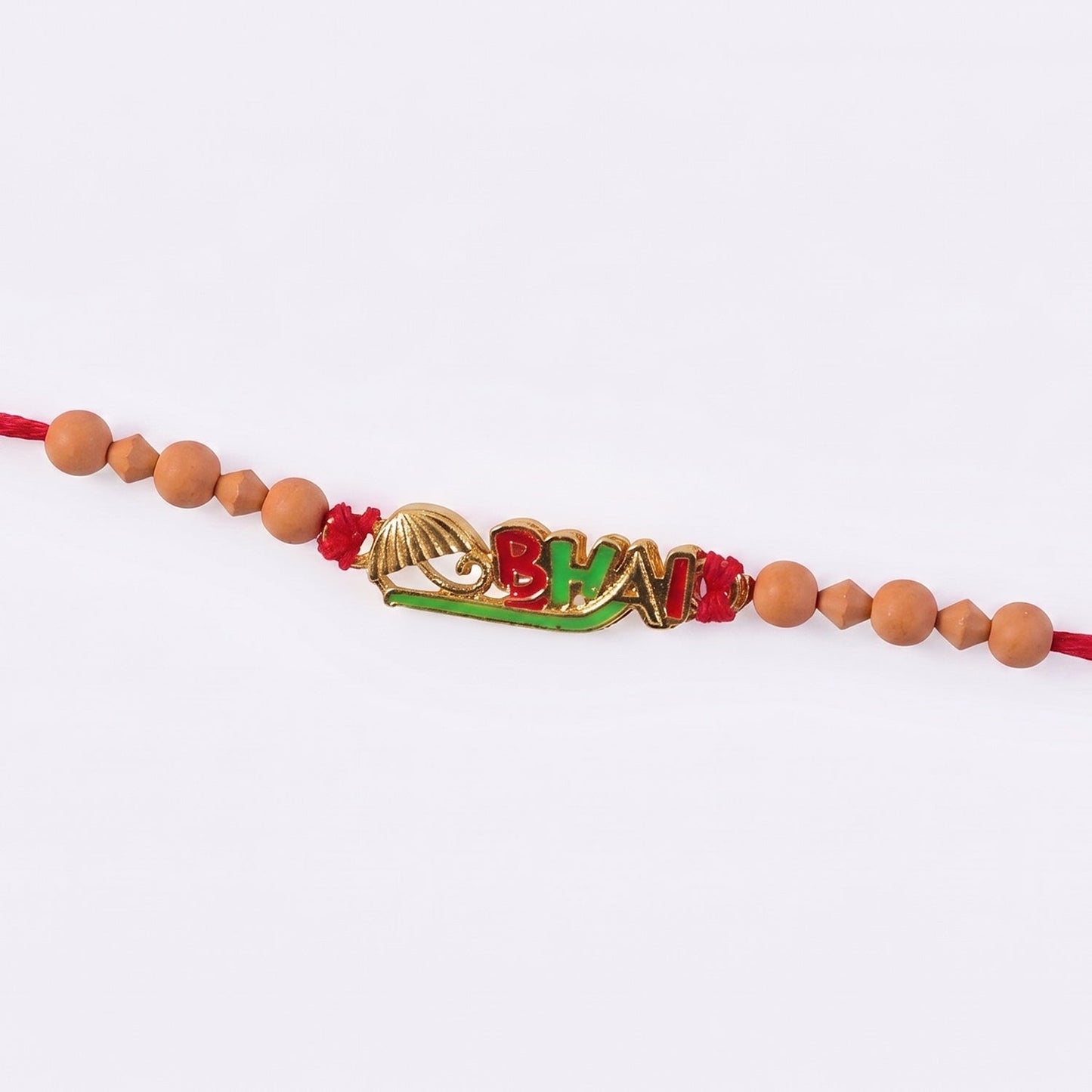 Colourful 'BHAI' Rakhi with Wooden Beads