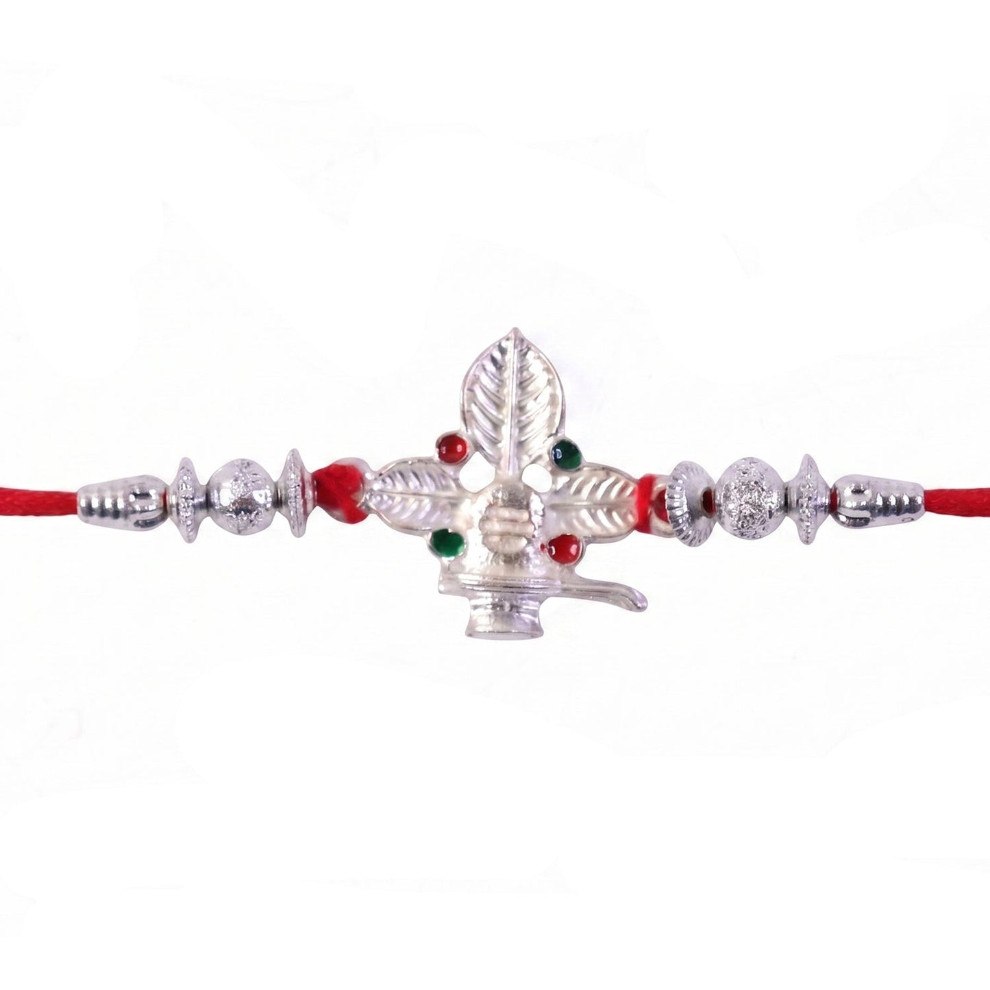 Silver Shiv (Mahadev) Rakhi with Bilva Leaf