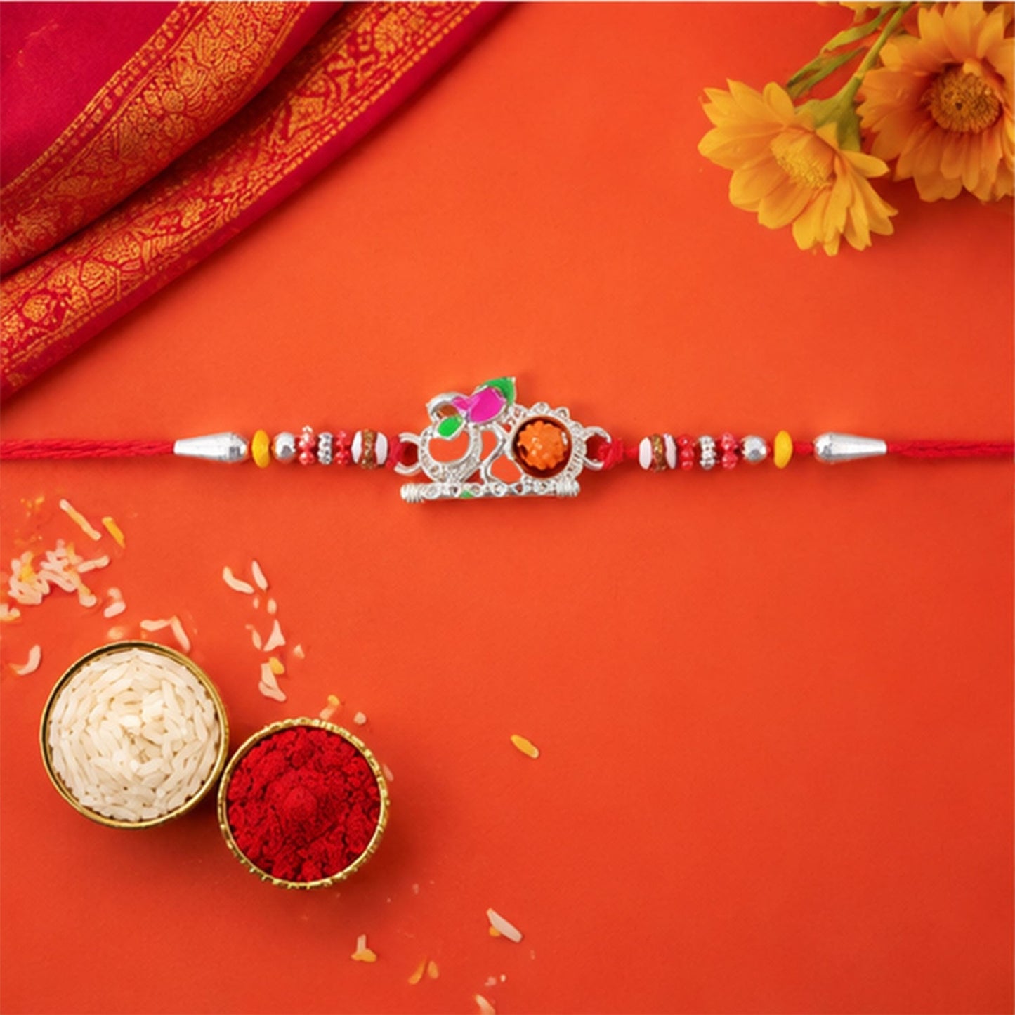 Bright Multicolour Om Kids Rakhi