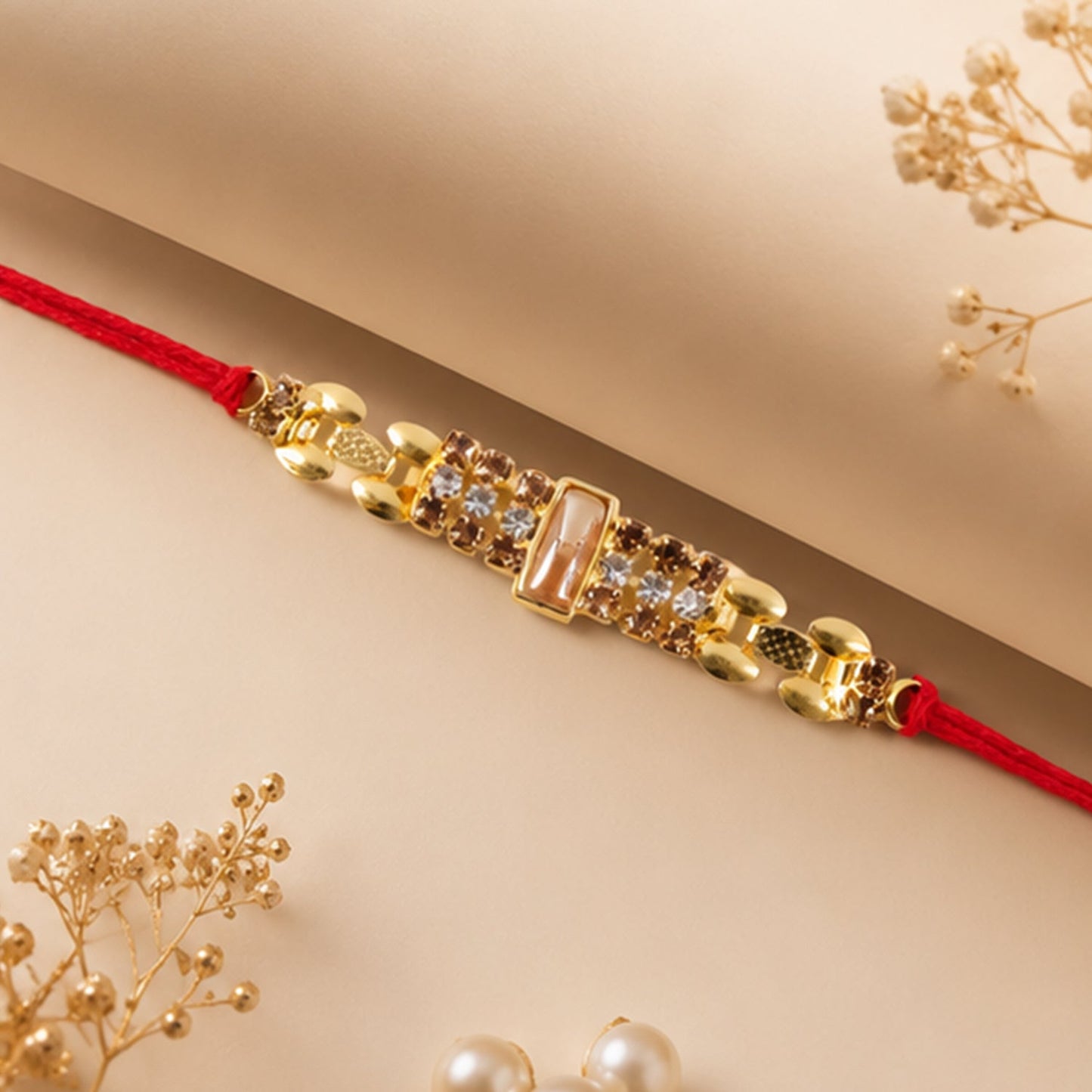 Sparkling AD Stone Rakhi for Brother - Rakshabandhan Gift