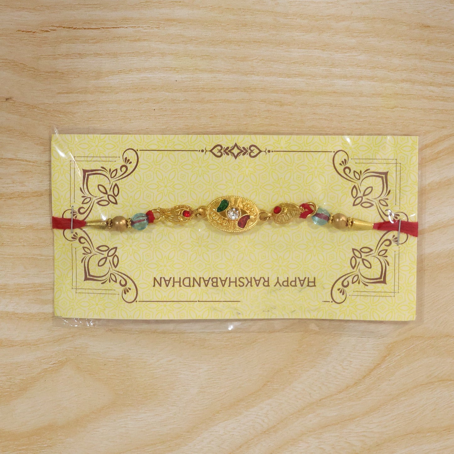 Colourful Marquise AD Stone Rakhi for Brother - Rakshabandhan Gift