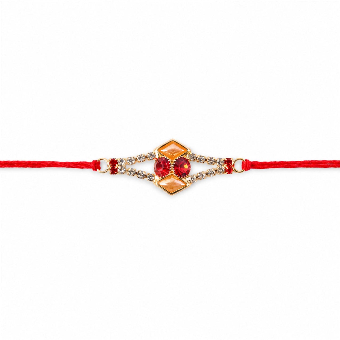 Topaz Kundan Stone Rakhi with American Diamonds