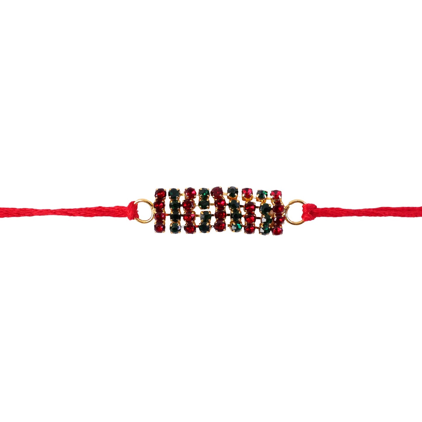 Sparkling Multicolour Crystal Bar Rakhi