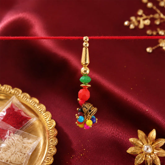 Stylish Colourful Bead Charm Rakhi