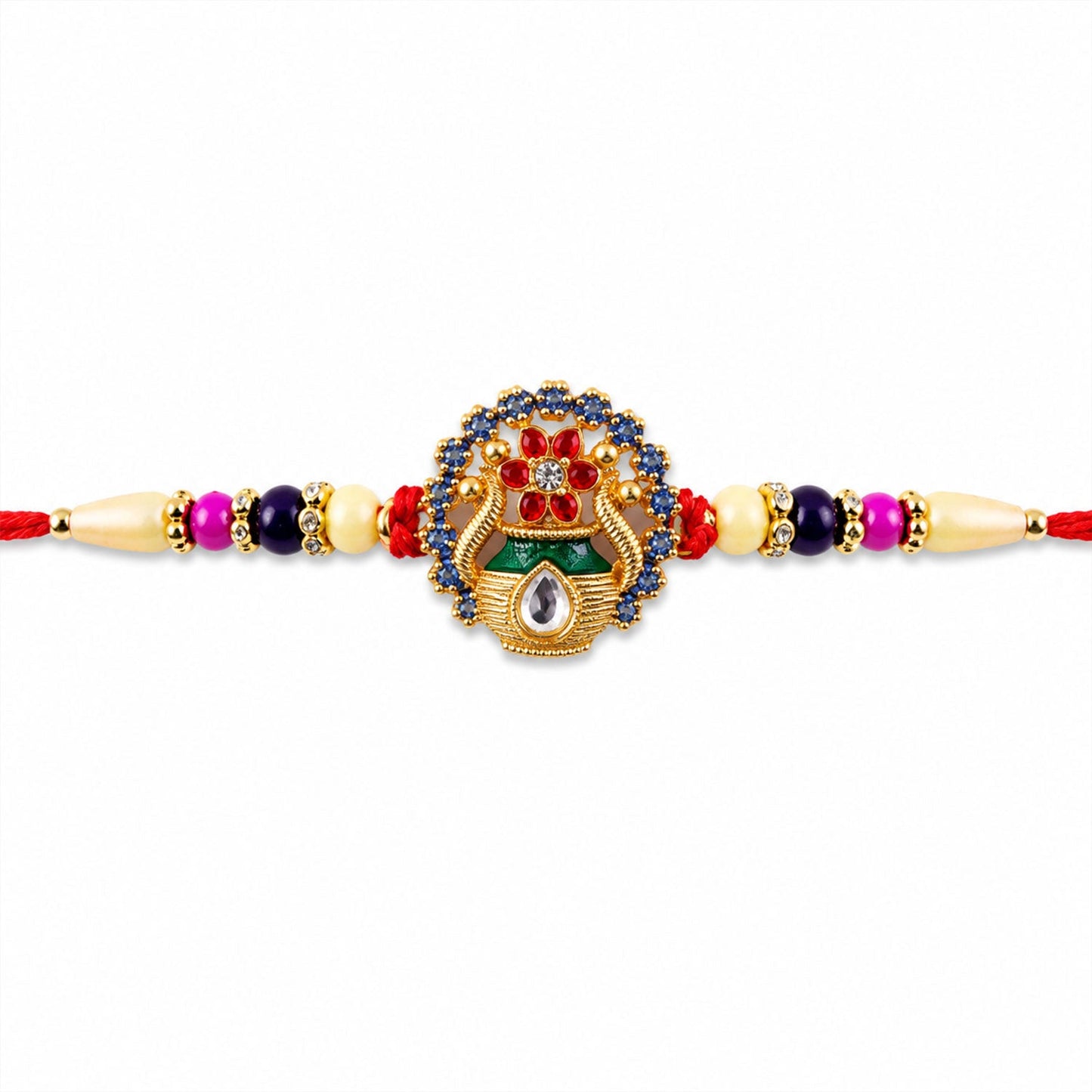 Back view showing comfortable thread of Royal Kalash Rakhi