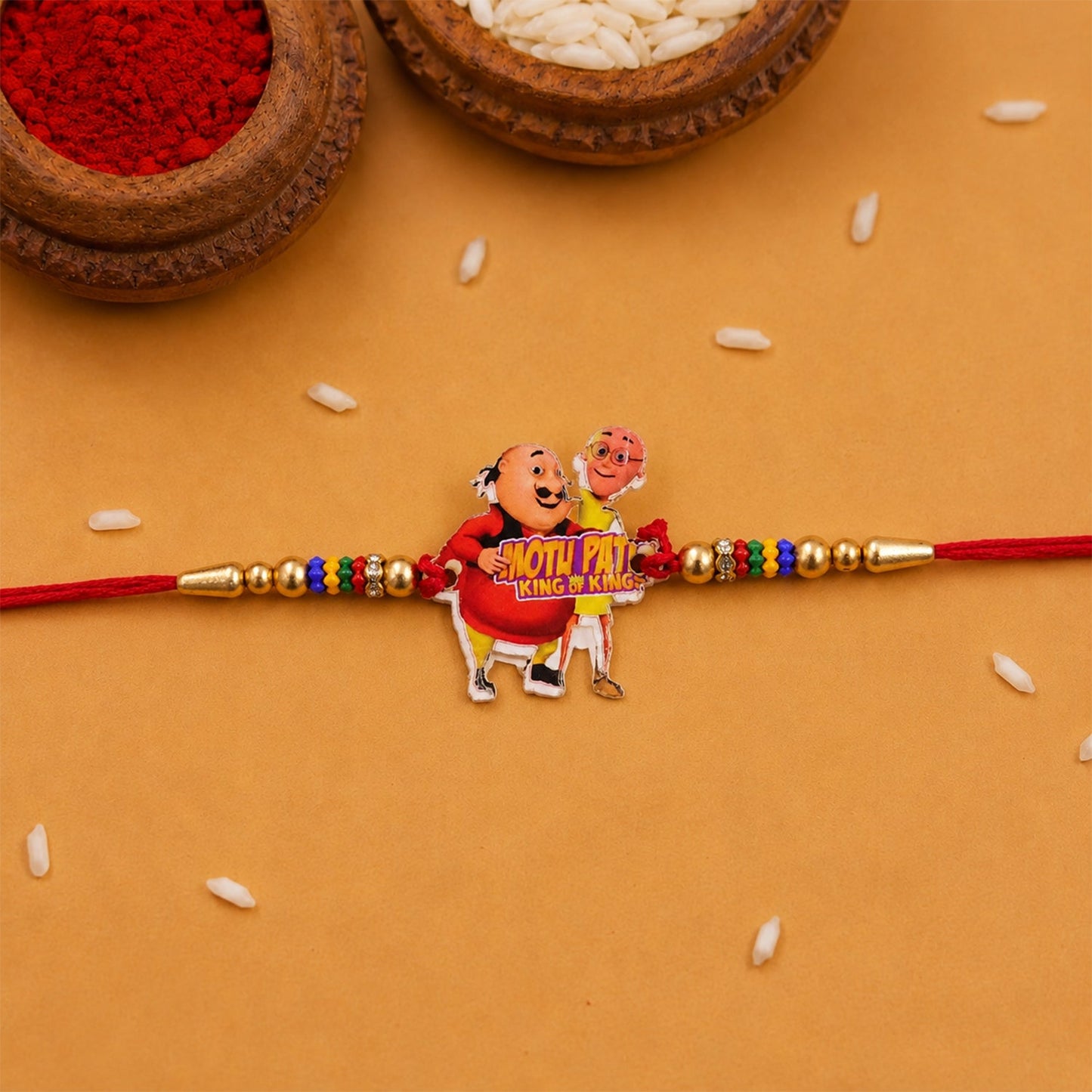 Cartoon Character Multicolor Bead Rakhi
