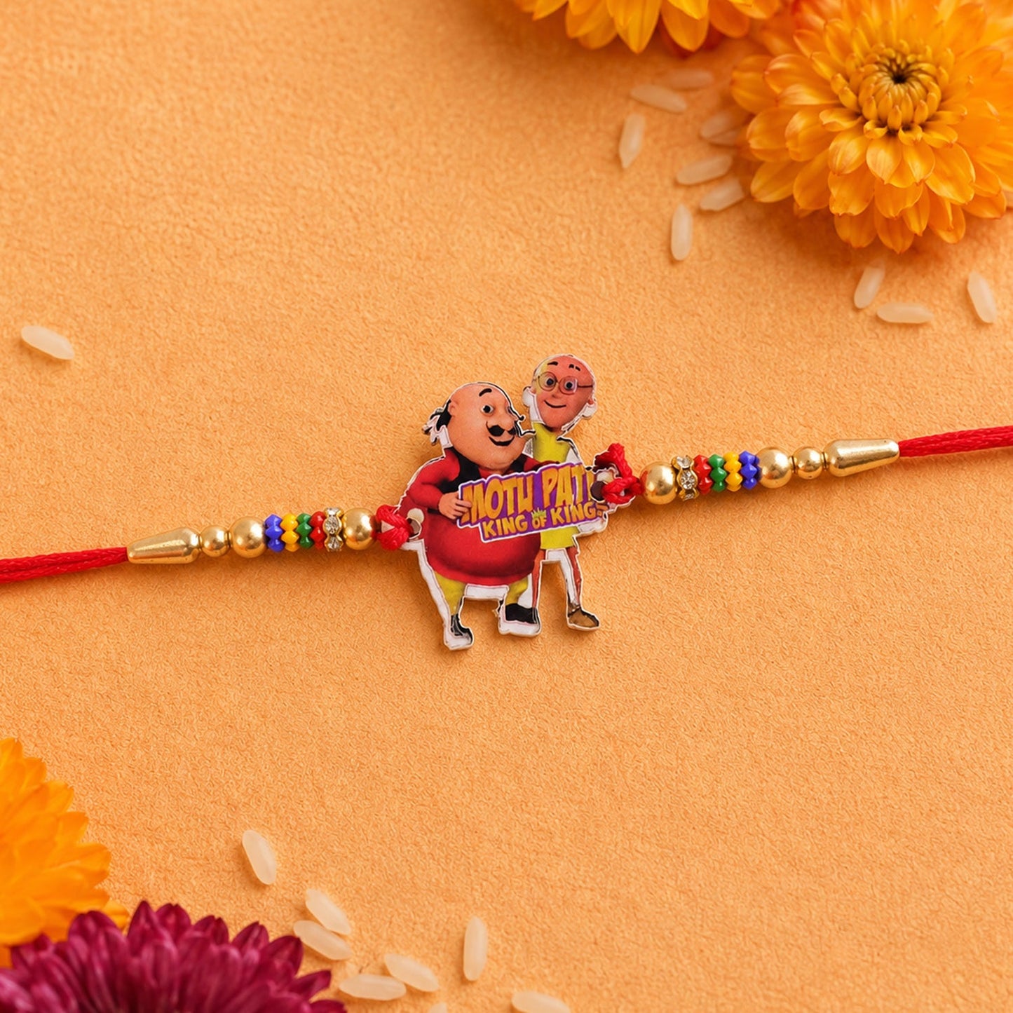 Cartoon Character Multicolor Bead Rakhi