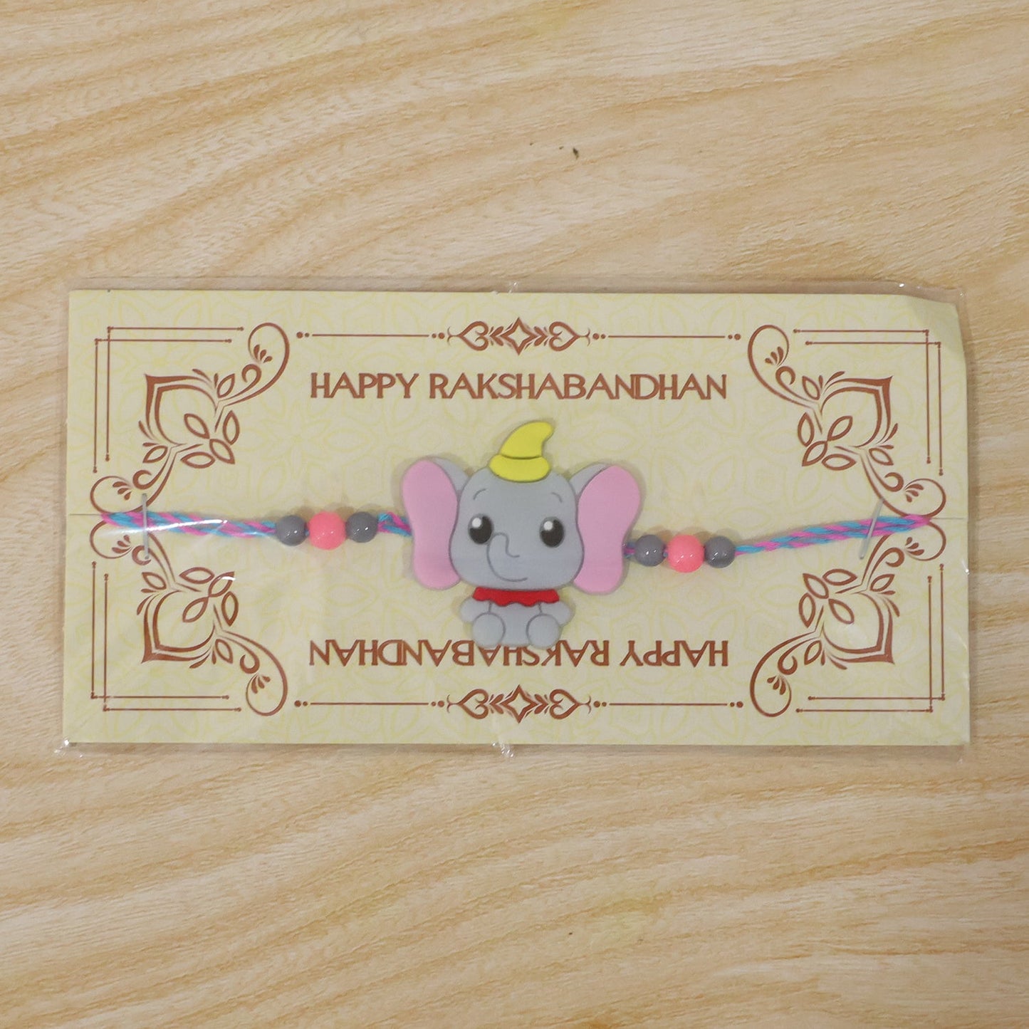 Cute Cartoon Elephant Kids Rakhi for Little Brother