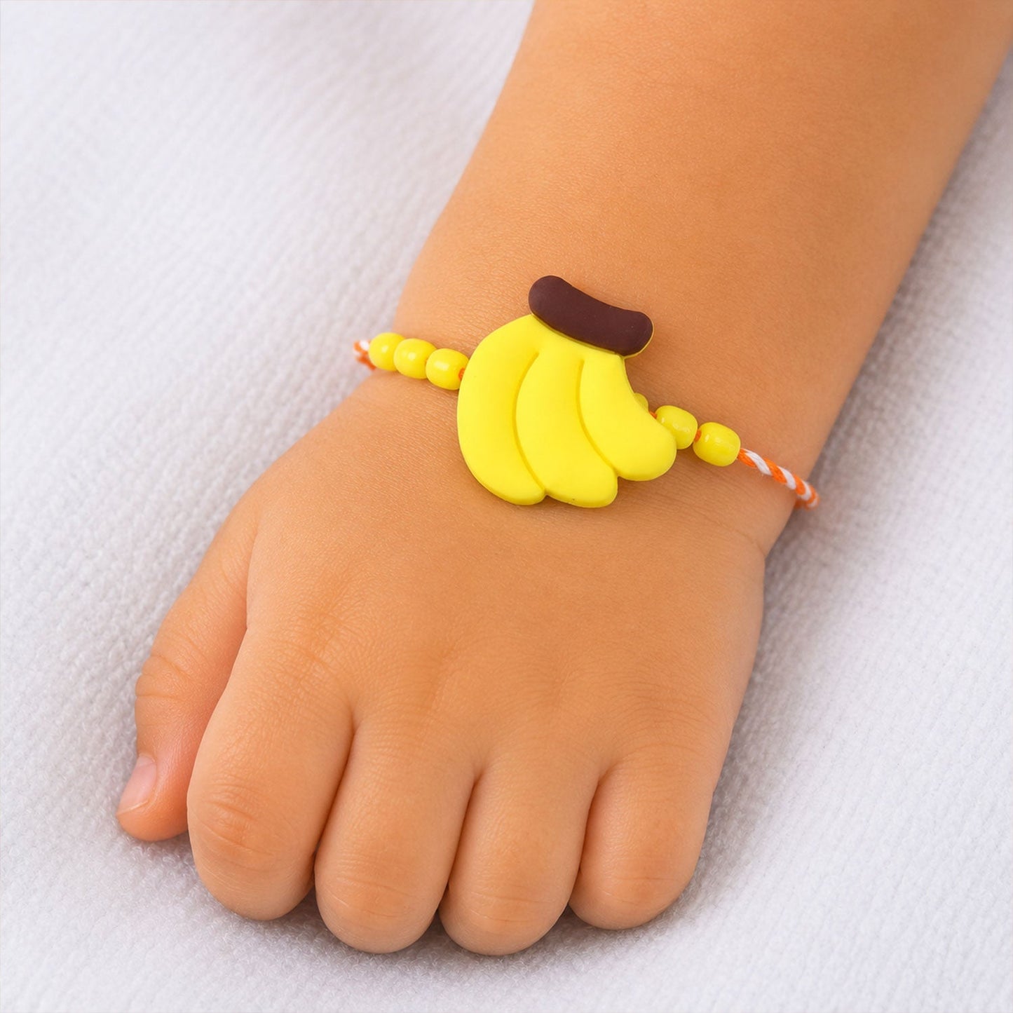 Fun Yellow Banana Fruit Kids Rakhi for Little Brother