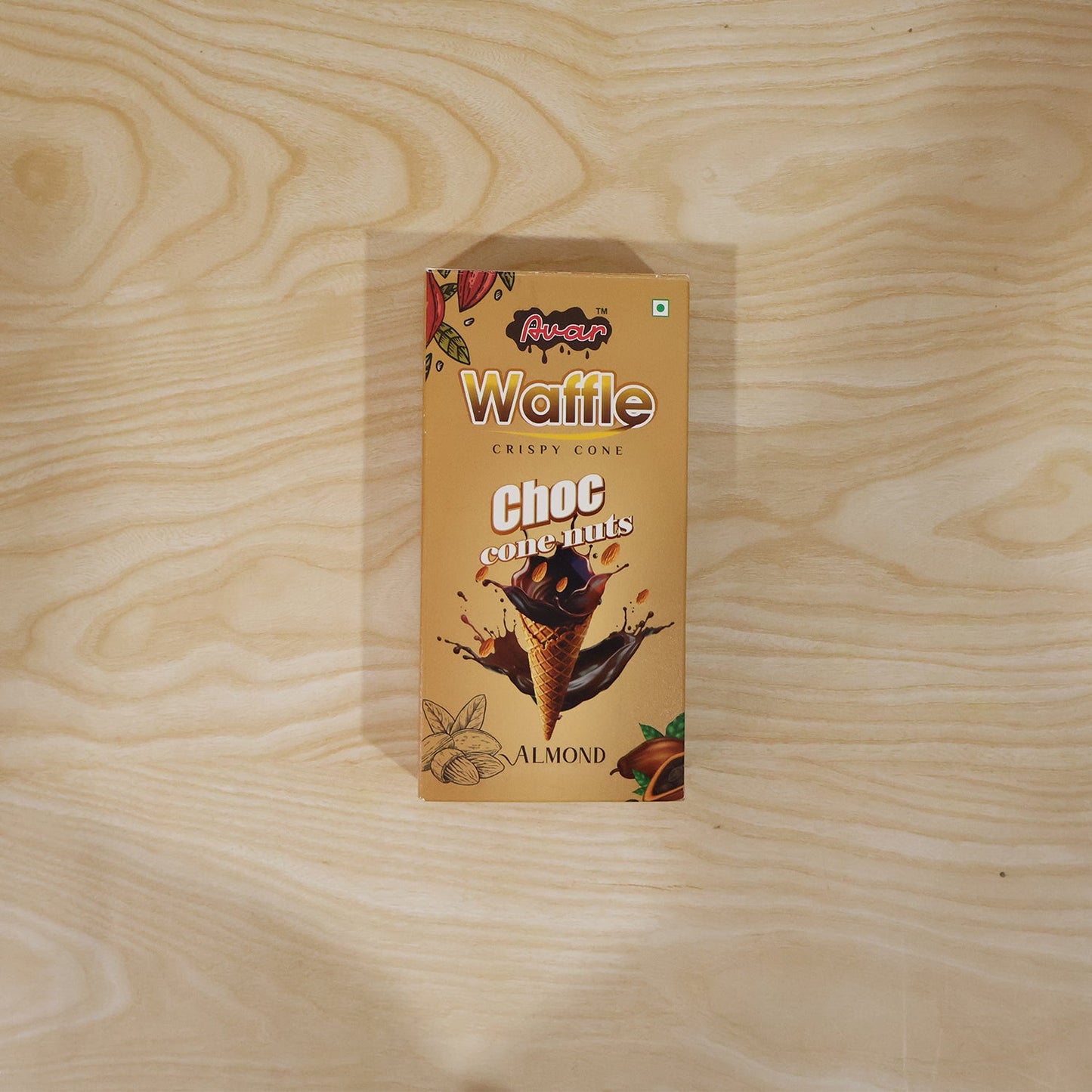 Avar Waffle Crispy Cone – Choc Cone Nuts Almond (150 Gm)